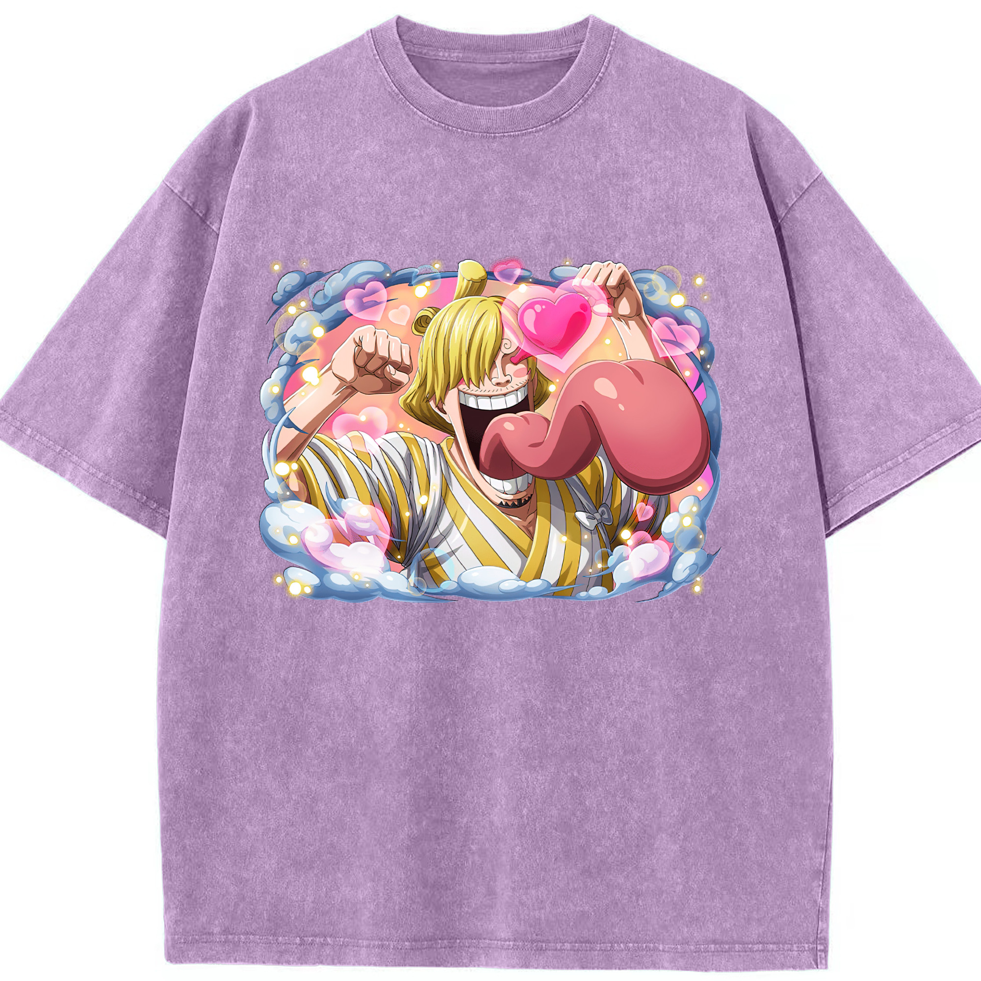 （画像用） ワンピース サンジ ONE PIECE Sanji 綿100% ヴィンテージ風 半袖Tシャツ（フロントプリント）