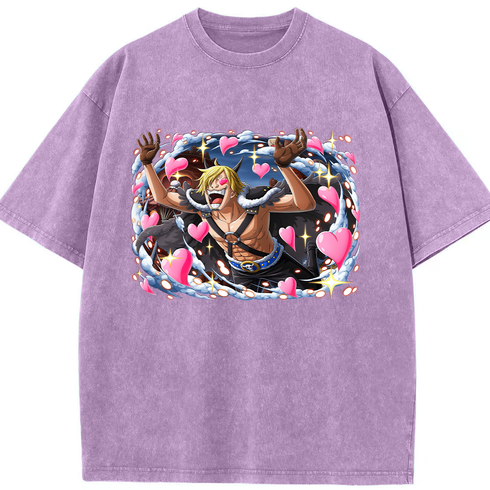 ワンピース サンジ ONE PIECE Sanji 綿100% ヴィンテージ風 半袖Tシャツ（フロントプリント）