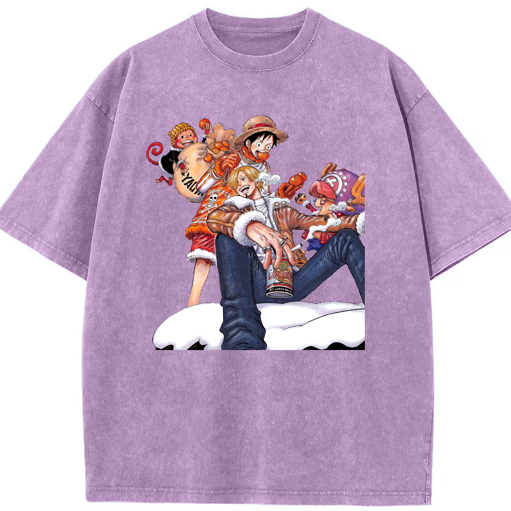 ワンピース サンジ ONE PIECE Sanji 綿100% ヴィンテージ風 半袖Tシャツ（フロントプリント）