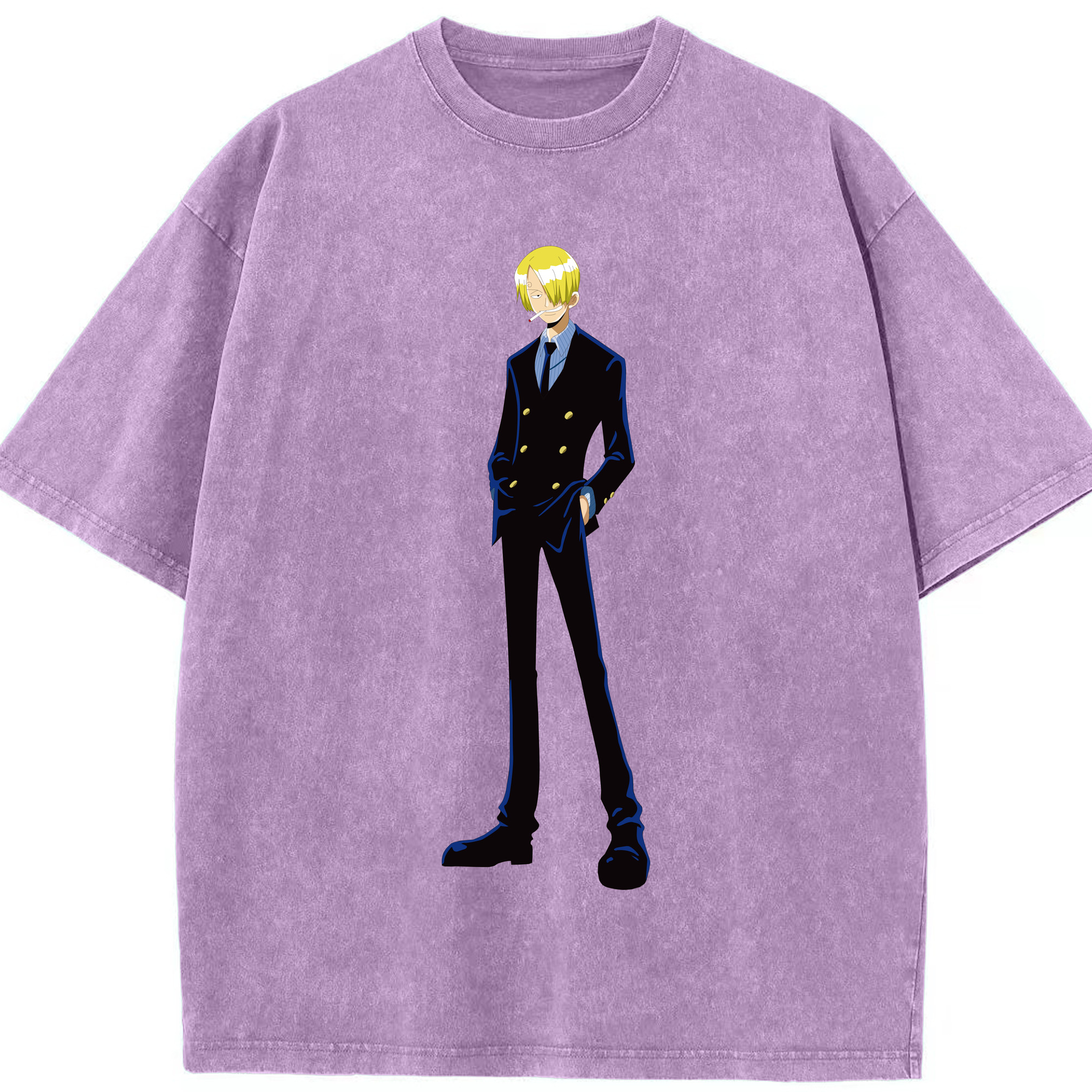 ワンピース サンジ ONE PIECE Sanji 綿100% ヴィンテージ風 半袖Tシャツ（フロントプリント）