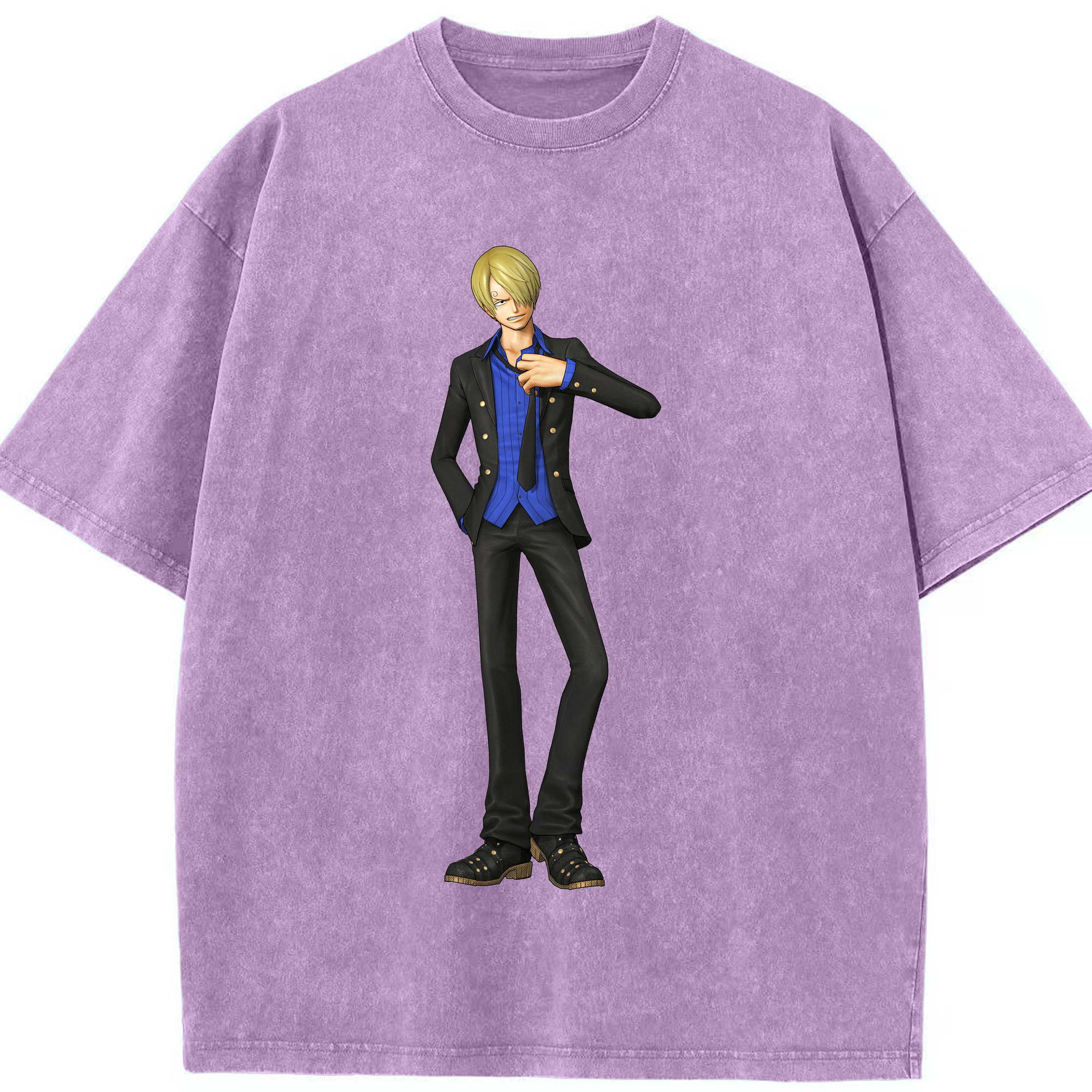 ワンピース サンジ ONE PIECE Sanji 綿100% ヴィンテージ風 半袖Tシャツ（フロントプリント）