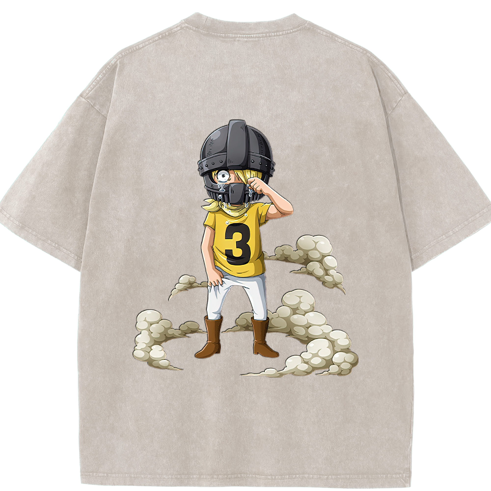 ワンピース サンジ ONE PIECE Sanji 綿100% ヴィンテージ風 半袖Tシャツ（背面プリント）