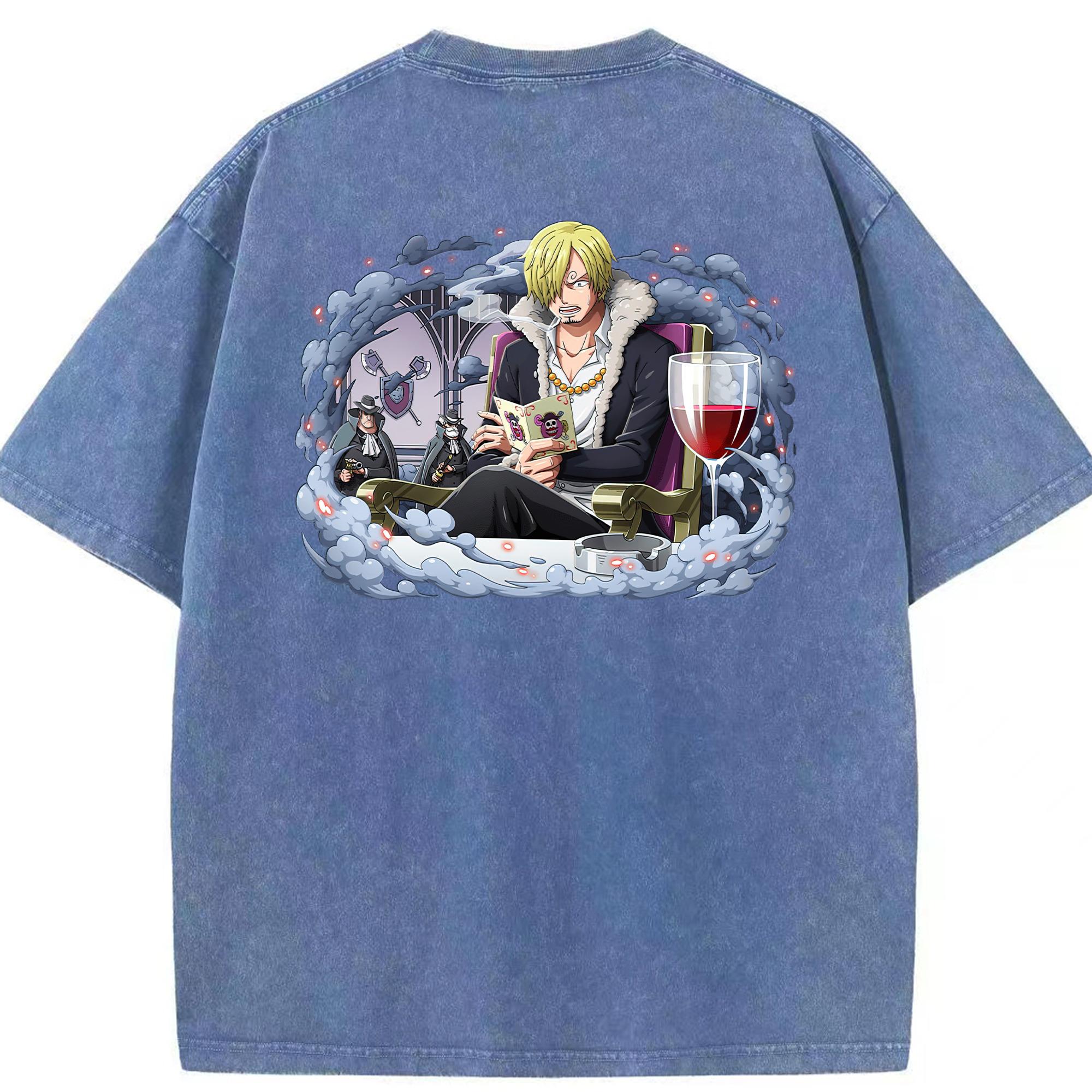 ワンピース サンジ ONE PIECE Sanji 綿100% ヴィンテージ風 半袖Tシャツ（背面プリント）