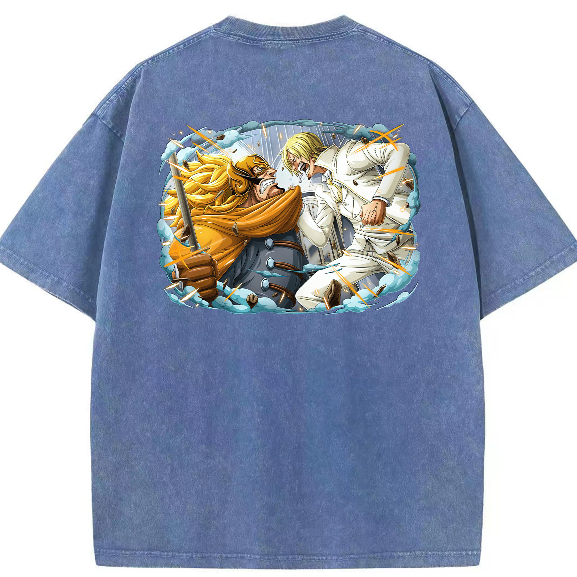 ワンピース サンジ ONE PIECE Sanji 綿100% ヴィンテージ風 半袖Tシャツ（背面プリント）