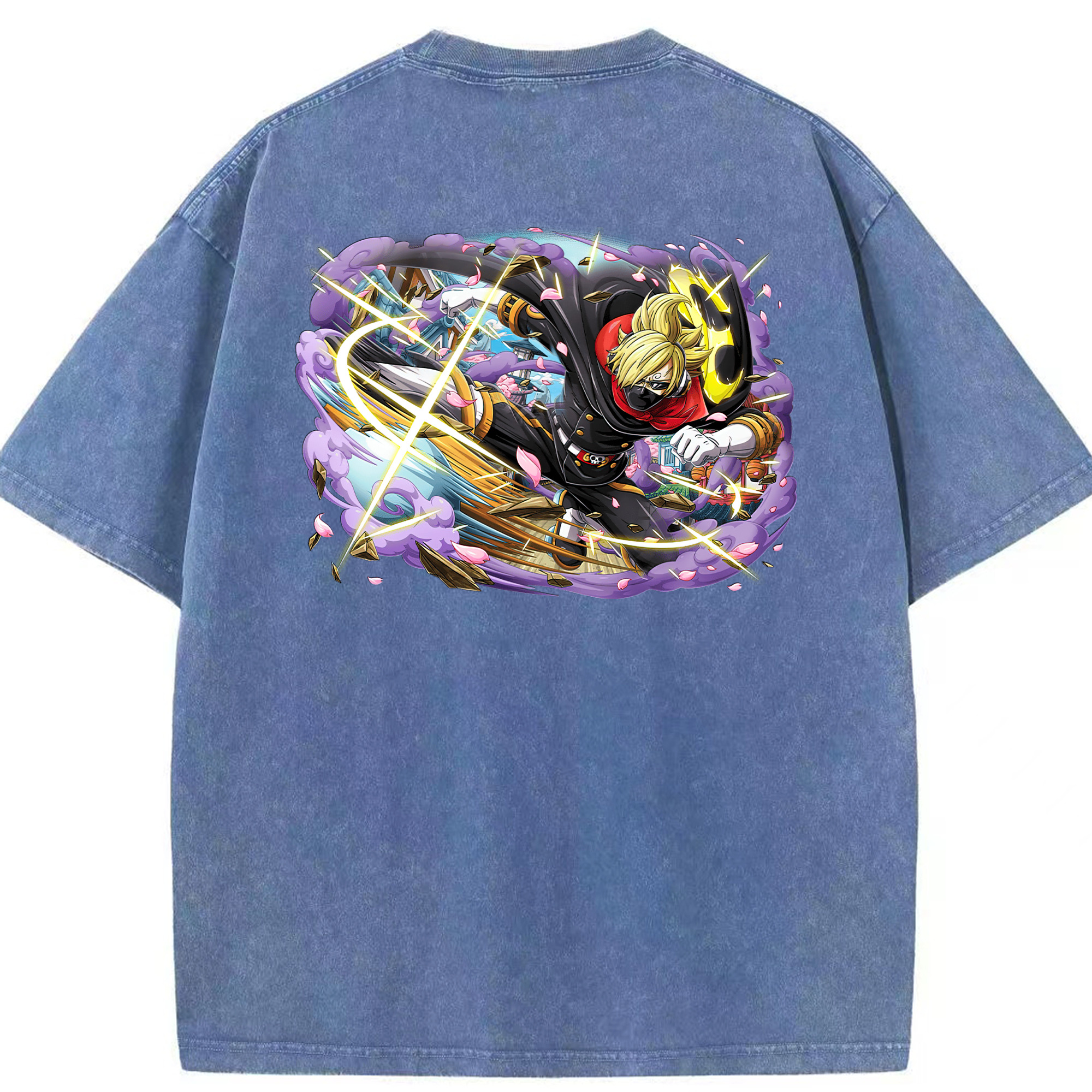 ワンピース サンジ ONE PIECE Sanji 綿100% ヴィンテージ風 半袖Tシャツ（背面プリント）