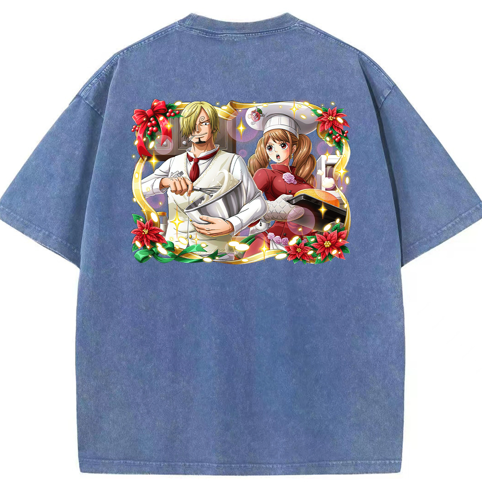 ワンピース サンジ ONE PIECE Sanji 綿100% ヴィンテージ風 半袖Tシャツ（背面プリント）