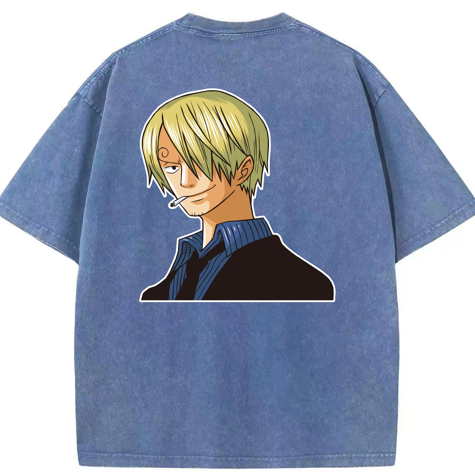 ワンピース サンジ ONE PIECE Sanji 綿100% ヴィンテージ風 半袖Tシャツ（背面プリント）