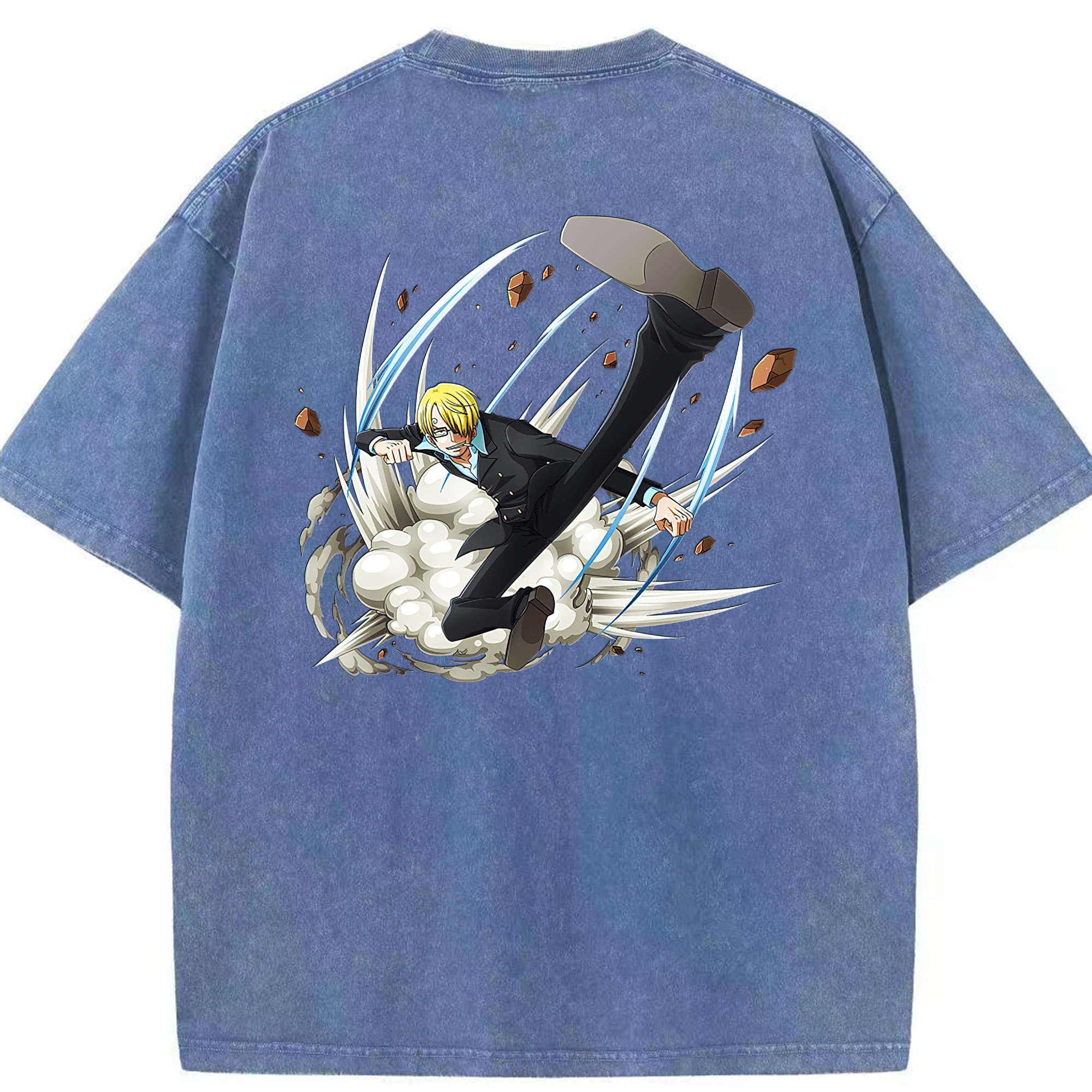 ワンピース サンジ ONE PIECE Sanji 綿100% ヴィンテージ風 半袖Tシャツ（背面プリント）