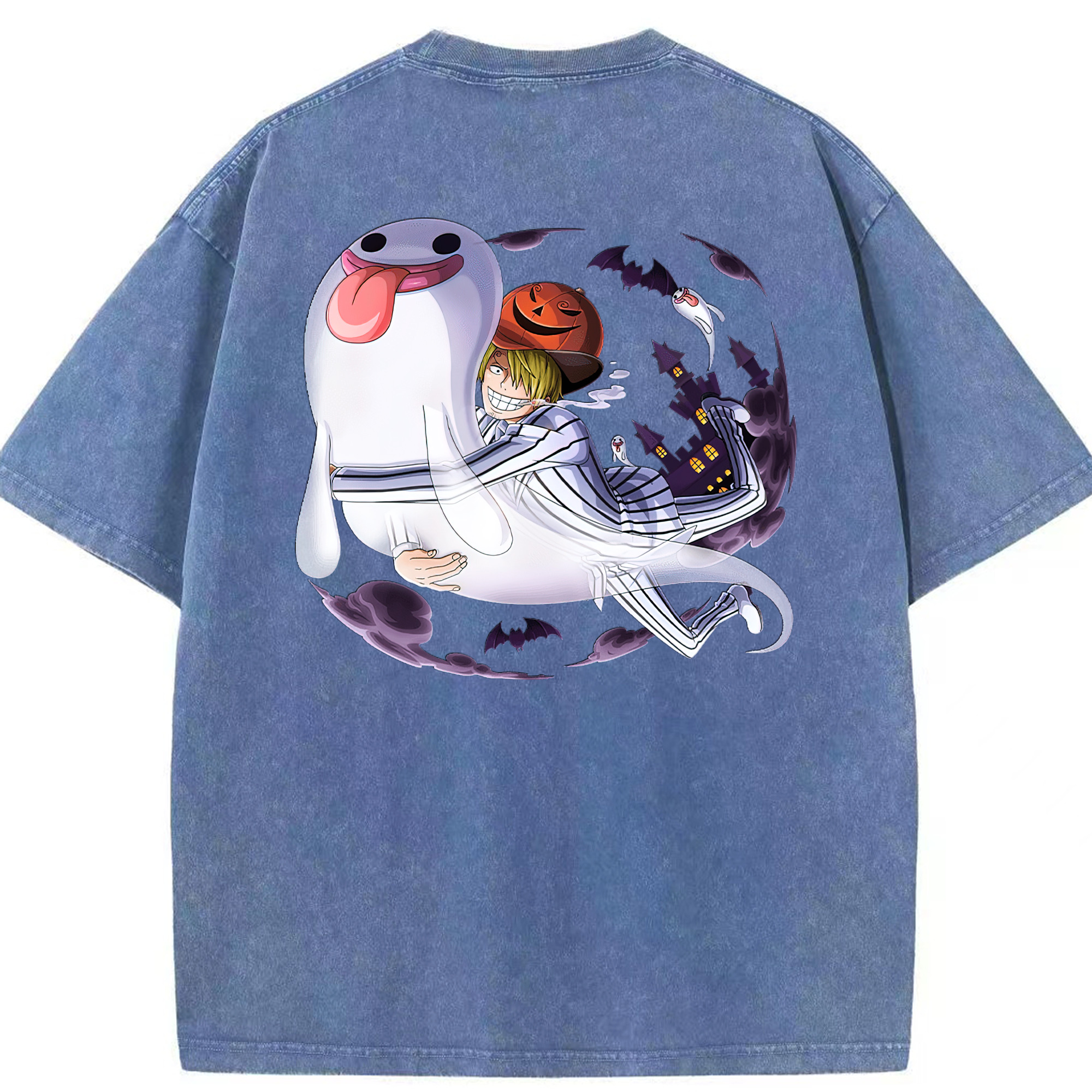 ワンピース サンジ ONE PIECE Sanji 綿100% ヴィンテージ風 半袖Tシャツ（背面プリント）