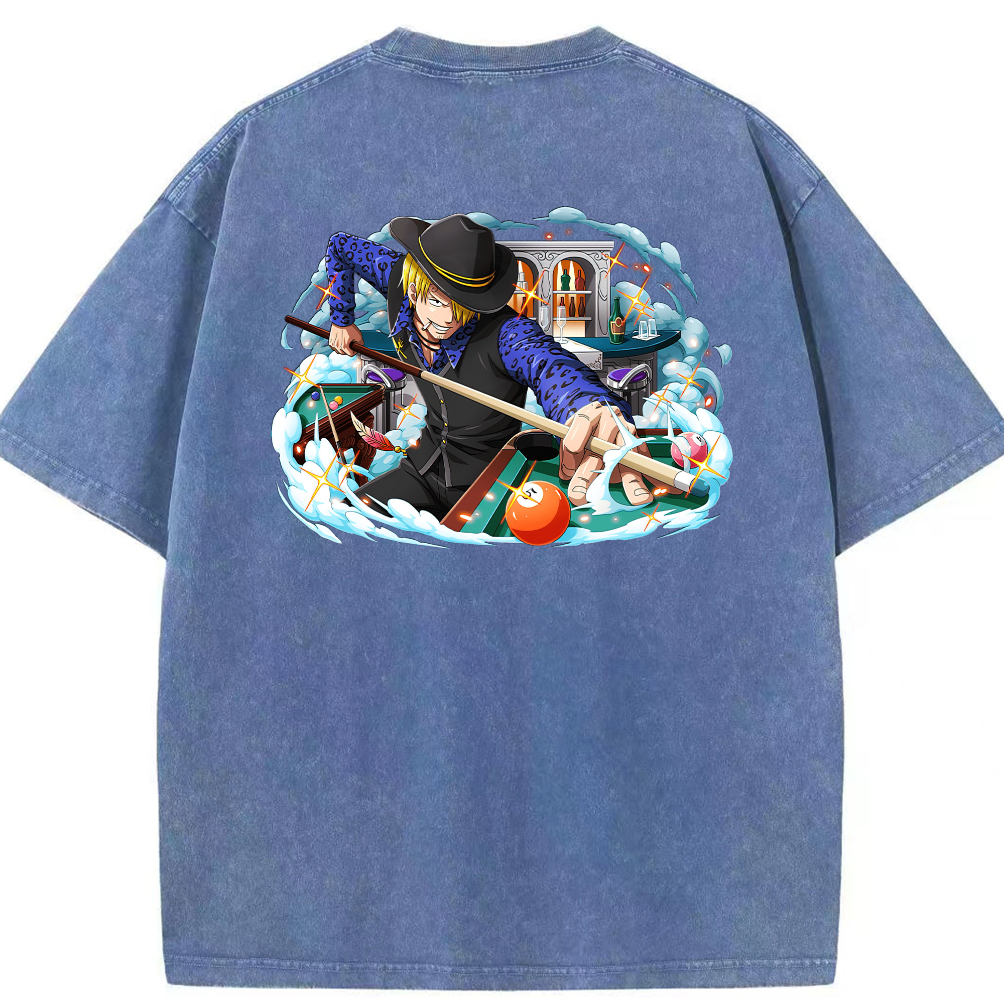 ワンピース サンジ ONE PIECE Sanji 綿100% ヴィンテージ風 半袖Tシャツ（背面プリント）