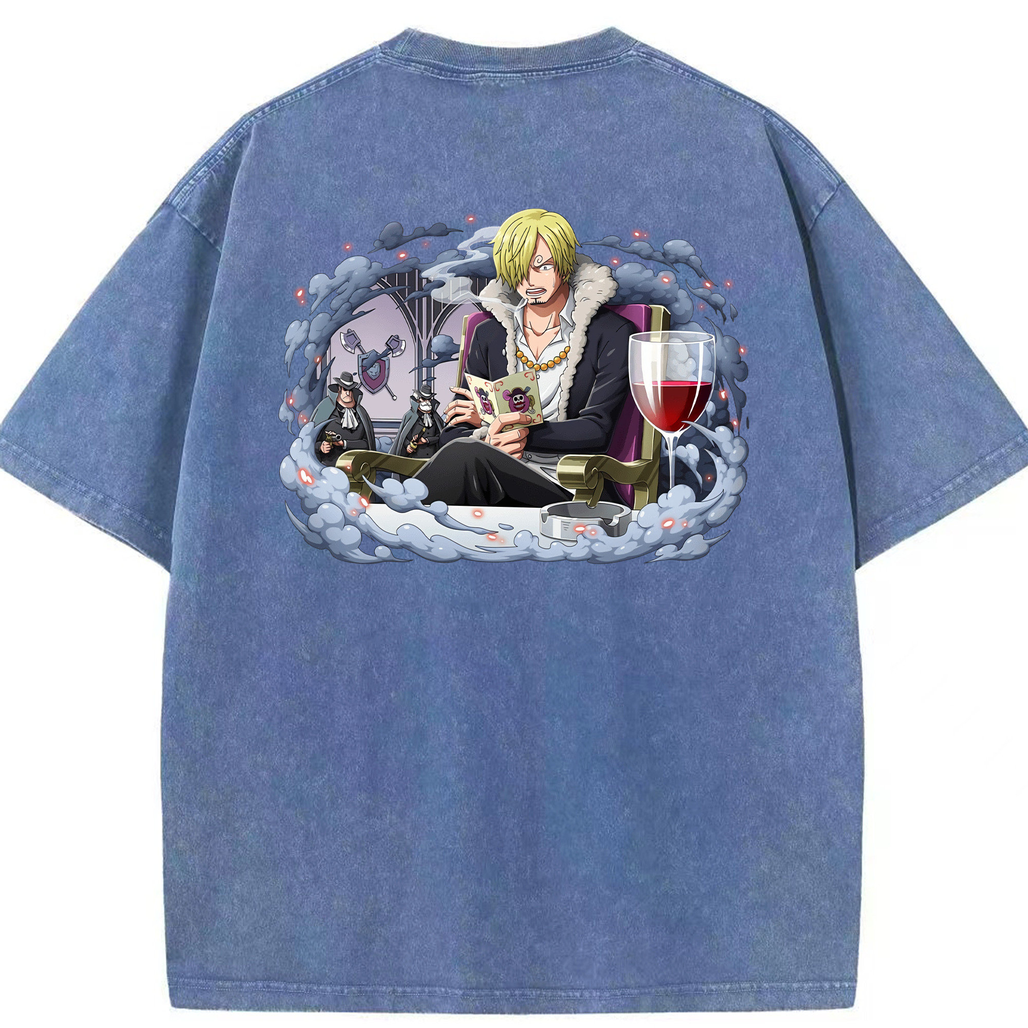 ワンピース サンジ ONE PIECE Sanji 綿100% ヴィンテージ風 半袖Tシャツ（背面プリント）