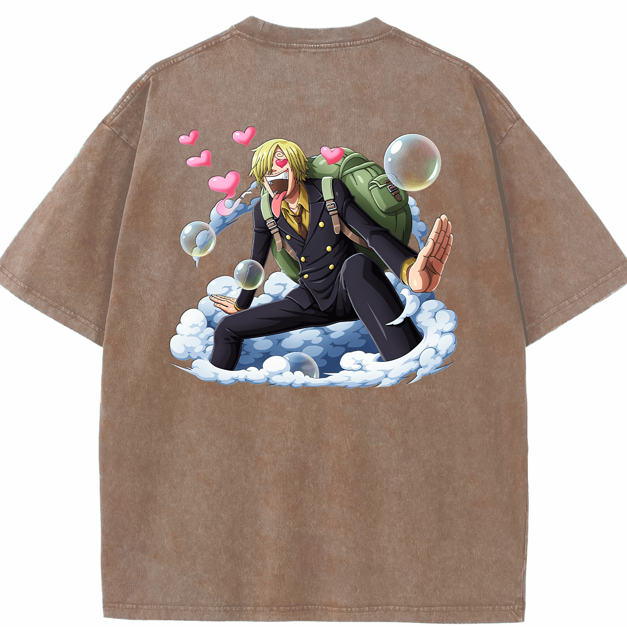 ワンピース サンジ ONE PIECE Sanji 綿100% ヴィンテージ風 半袖Tシャツ（背面プリント）