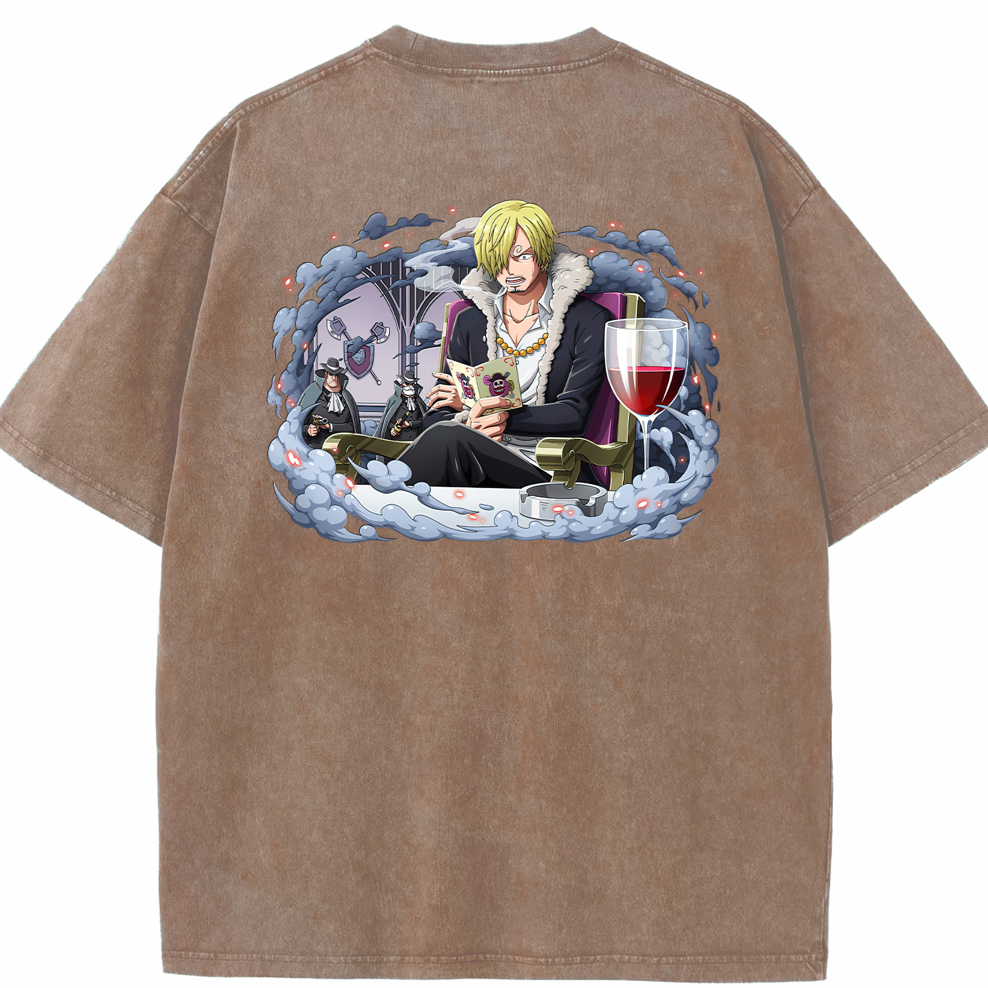 ワンピース サンジ ONE PIECE Sanji 綿100% ヴィンテージ風 半袖Tシャツ（背面プリント）