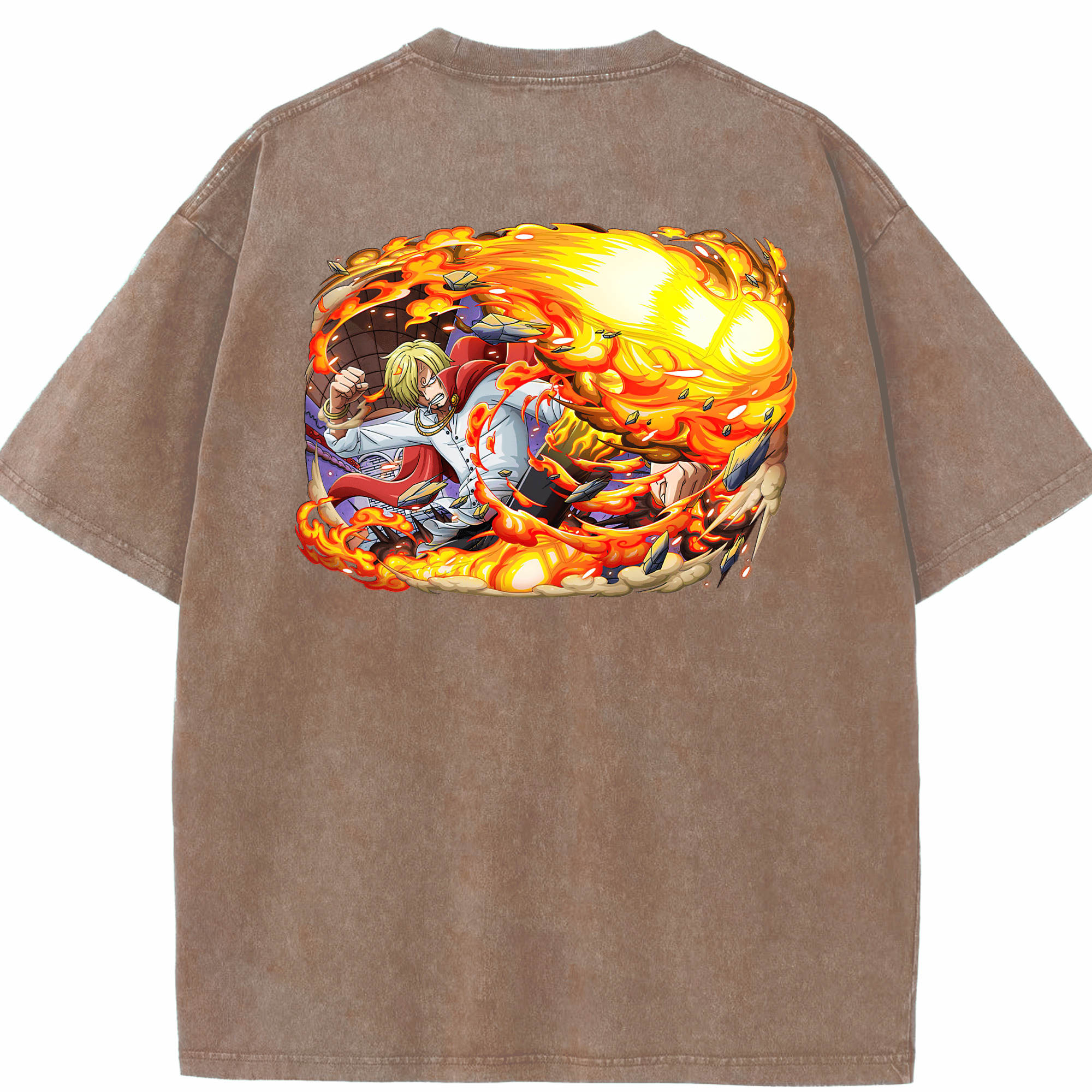 ワンピース サンジ ONE PIECE Sanji 綿100% ヴィンテージ風 半袖Tシャツ（背面プリント）