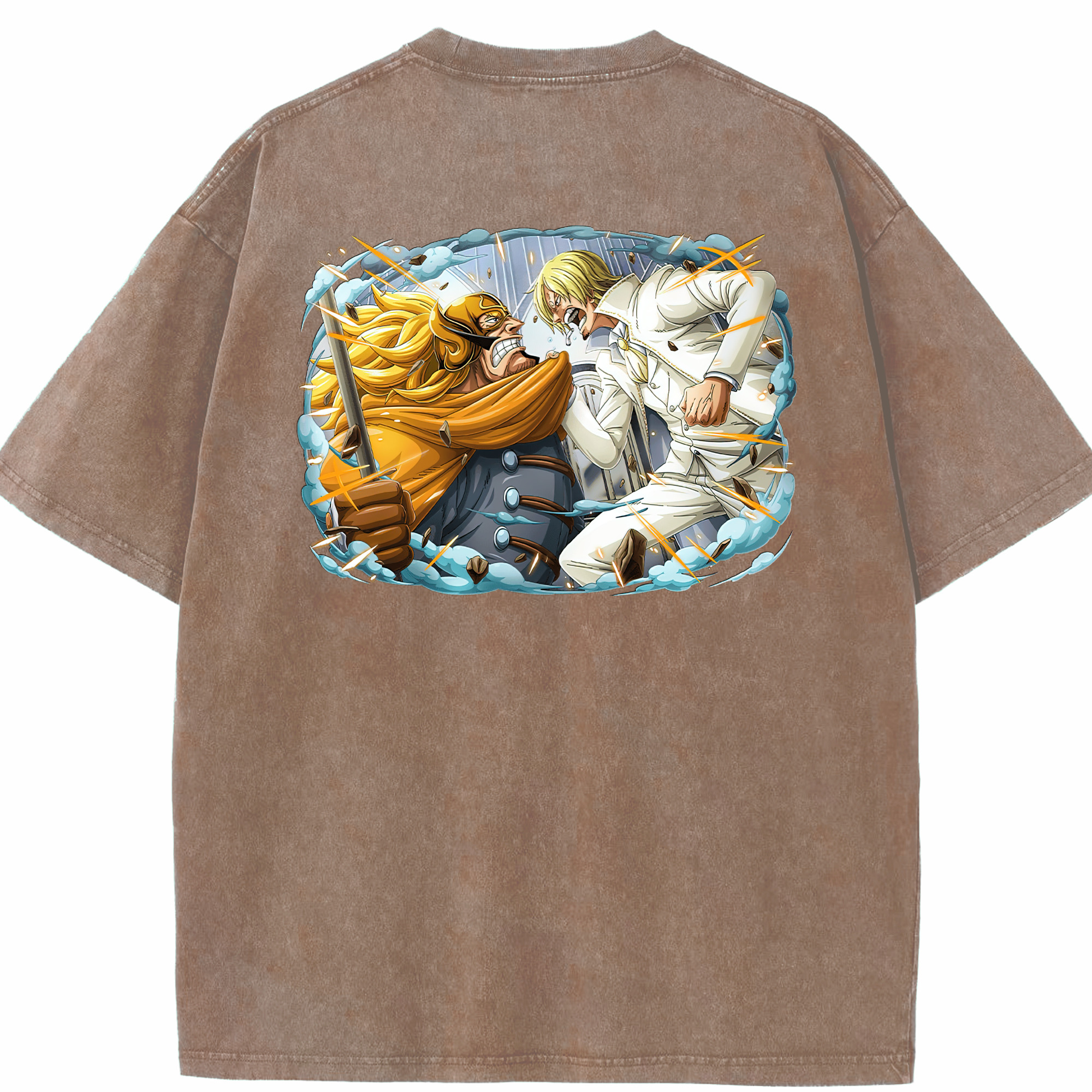 ワンピース サンジ ONE PIECE Sanji 綿100% ヴィンテージ風 半袖Tシャツ（背面プリント）