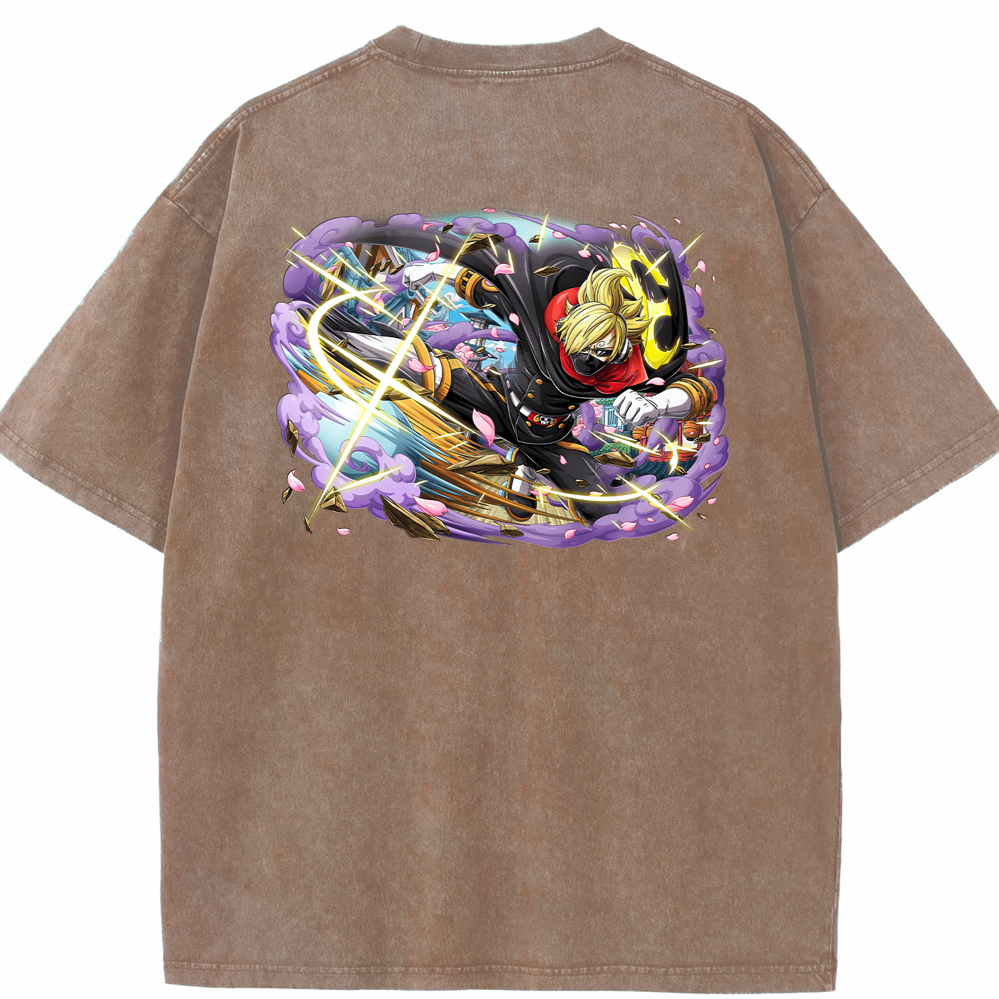 ワンピース サンジ ONE PIECE Sanji 綿100% ヴィンテージ風 半袖Tシャツ（背面プリント）
