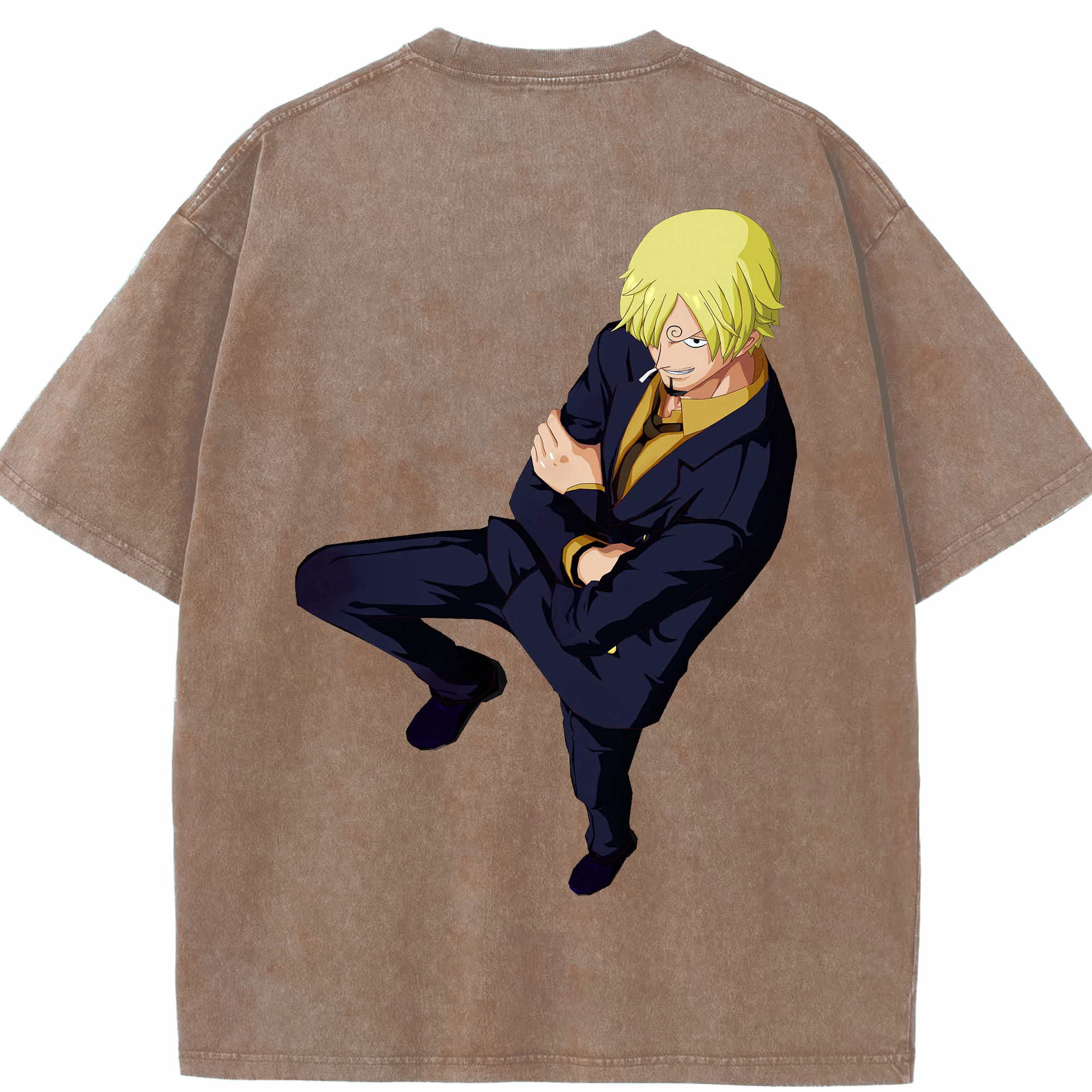 ワンピース サンジ ONE PIECE Sanji 綿100% ヴィンテージ風 半袖Tシャツ（背面プリント）