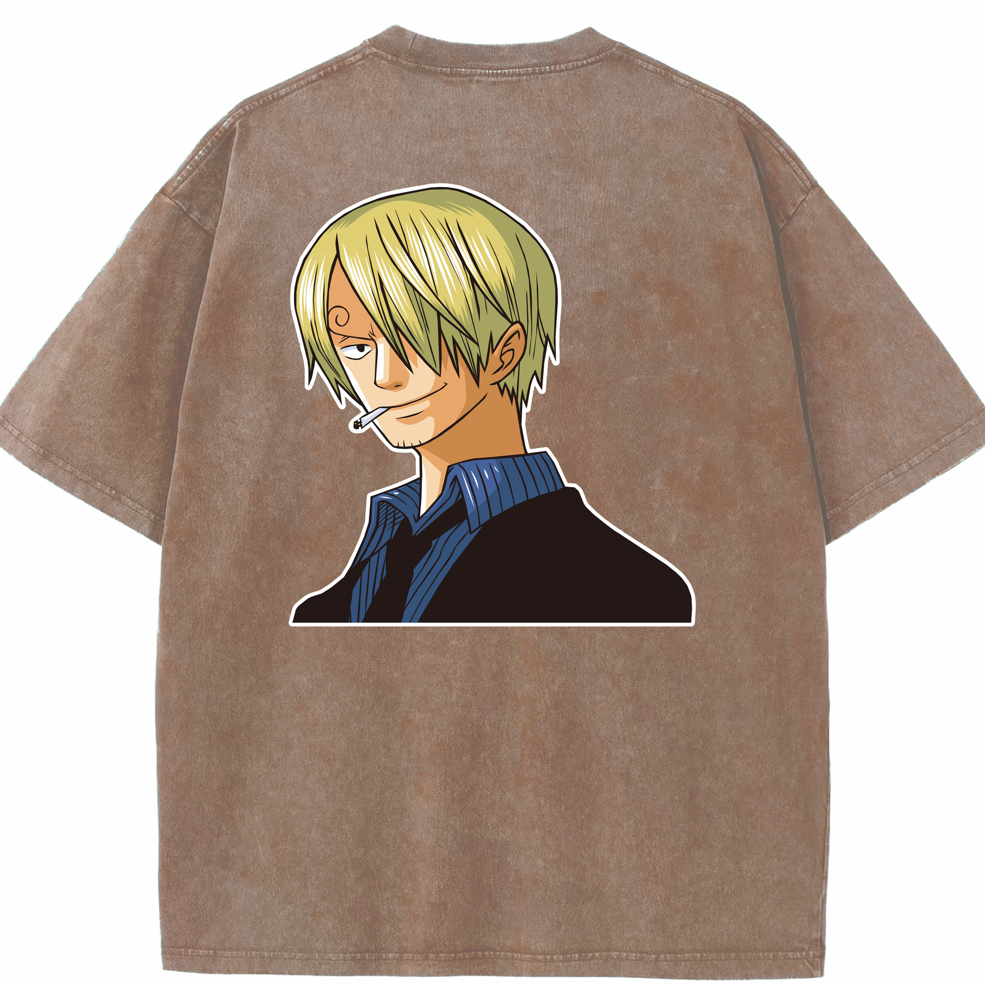 ワンピース サンジ ONE PIECE Sanji 綿100% ヴィンテージ風 半袖Tシャツ（背面プリント）