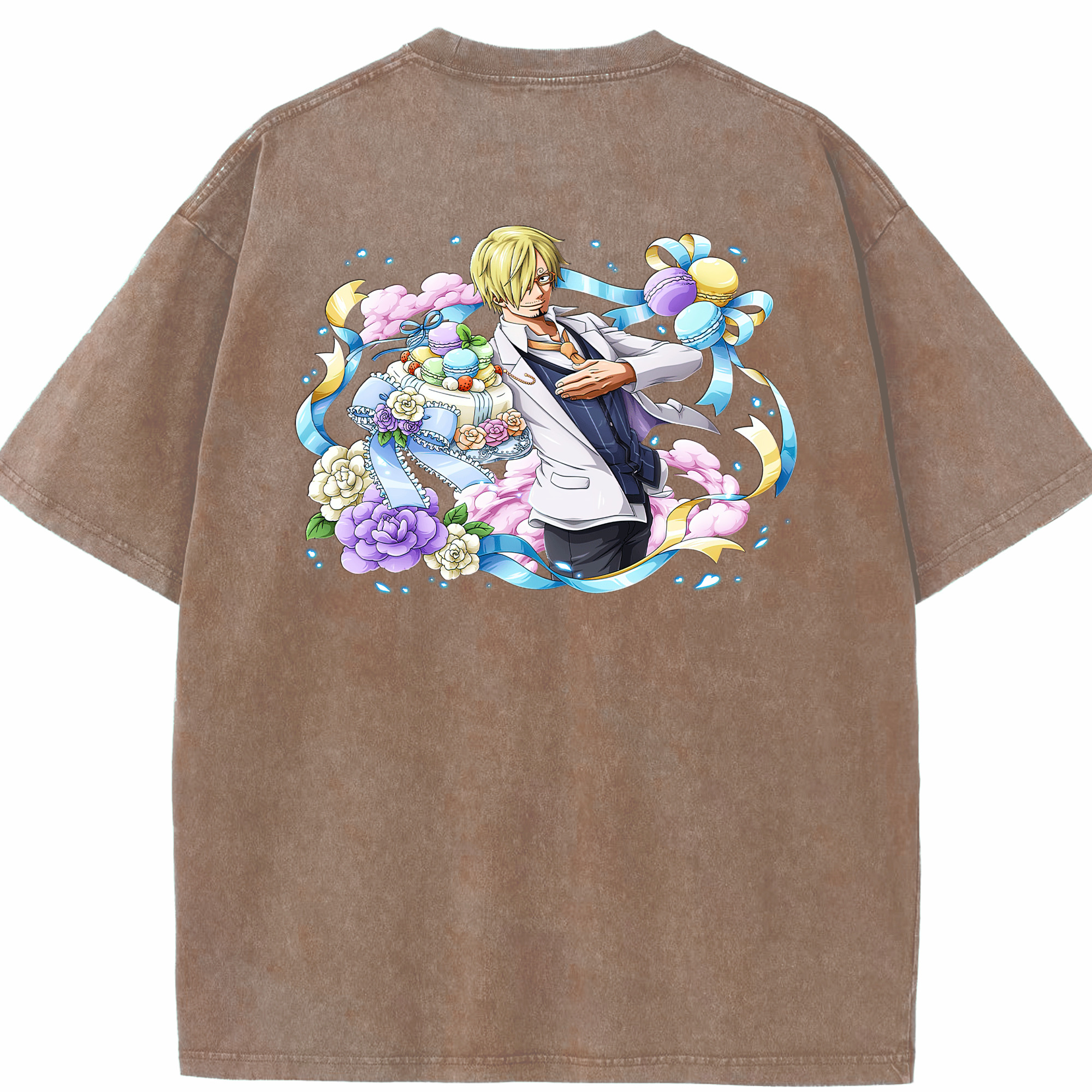 ワンピース サンジ ONE PIECE Sanji 綿100% ヴィンテージ風 半袖Tシャツ（背面プリント）