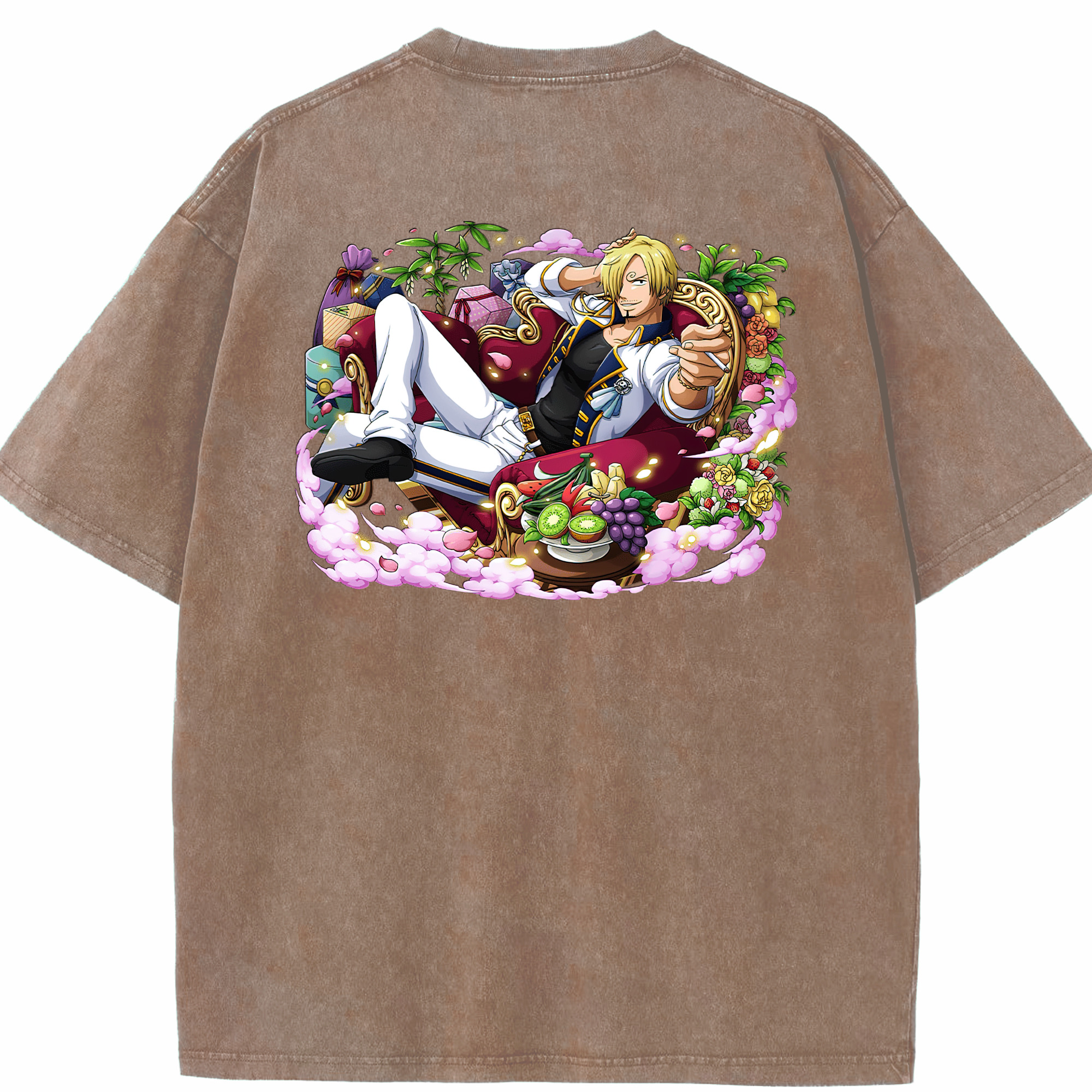 ワンピース サンジ ONE PIECE Sanji 綿100% ヴィンテージ風 半袖Tシャツ（背面プリント）
