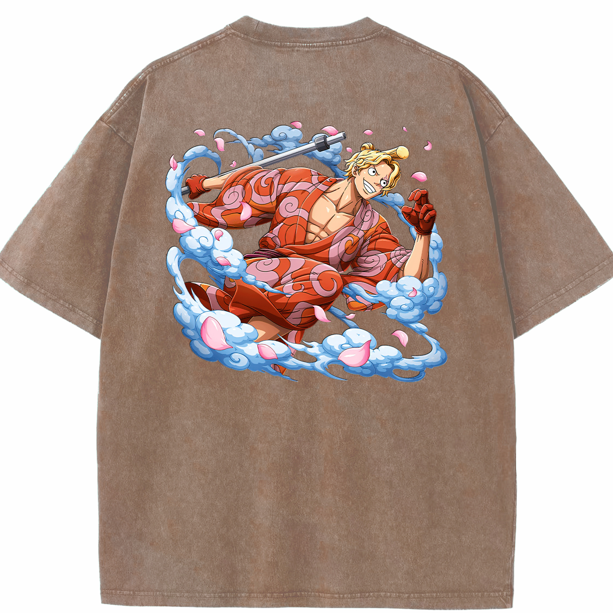 ワンピース サンジ ONE PIECE Sanji 綿100% ヴィンテージ風 半袖Tシャツ（背面プリント）