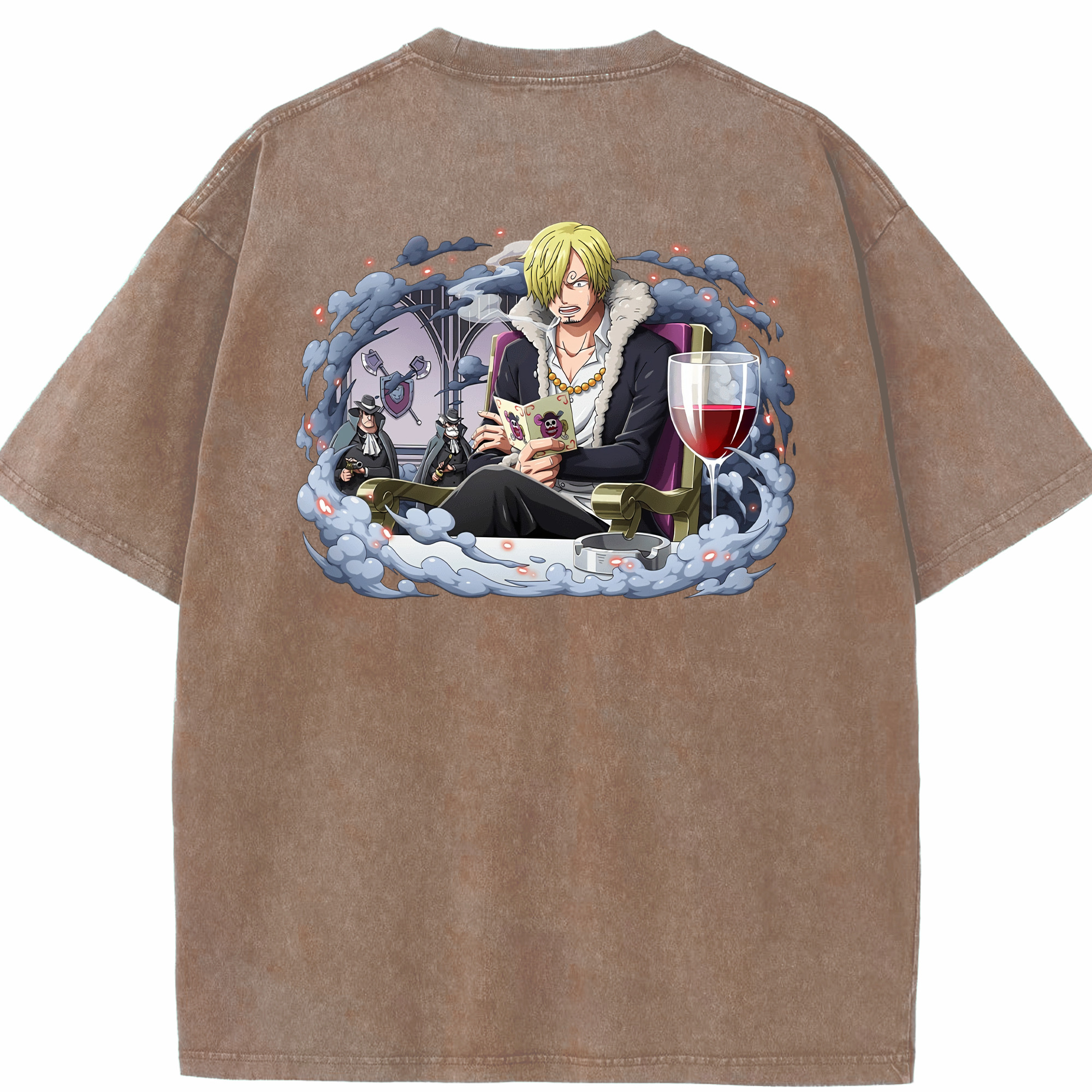 ワンピース サンジ ONE PIECE Sanji 綿100% ヴィンテージ風 半袖Tシャツ（背面プリント）
