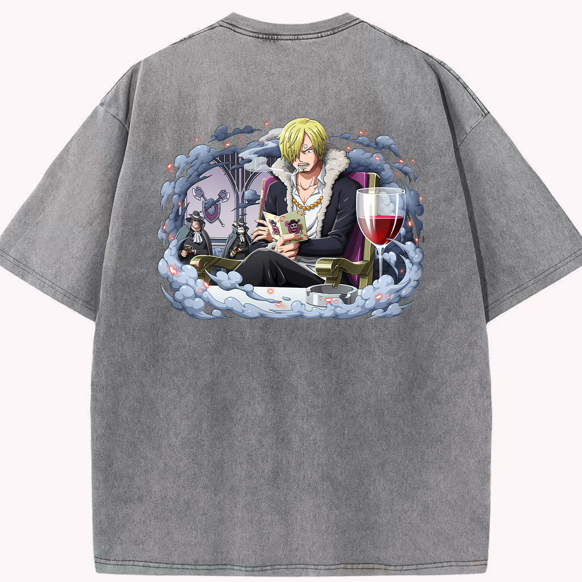 ワンピース サンジ ONE PIECE Sanji 綿100% ヴィンテージ風 半袖Tシャツ（背面プリント）
