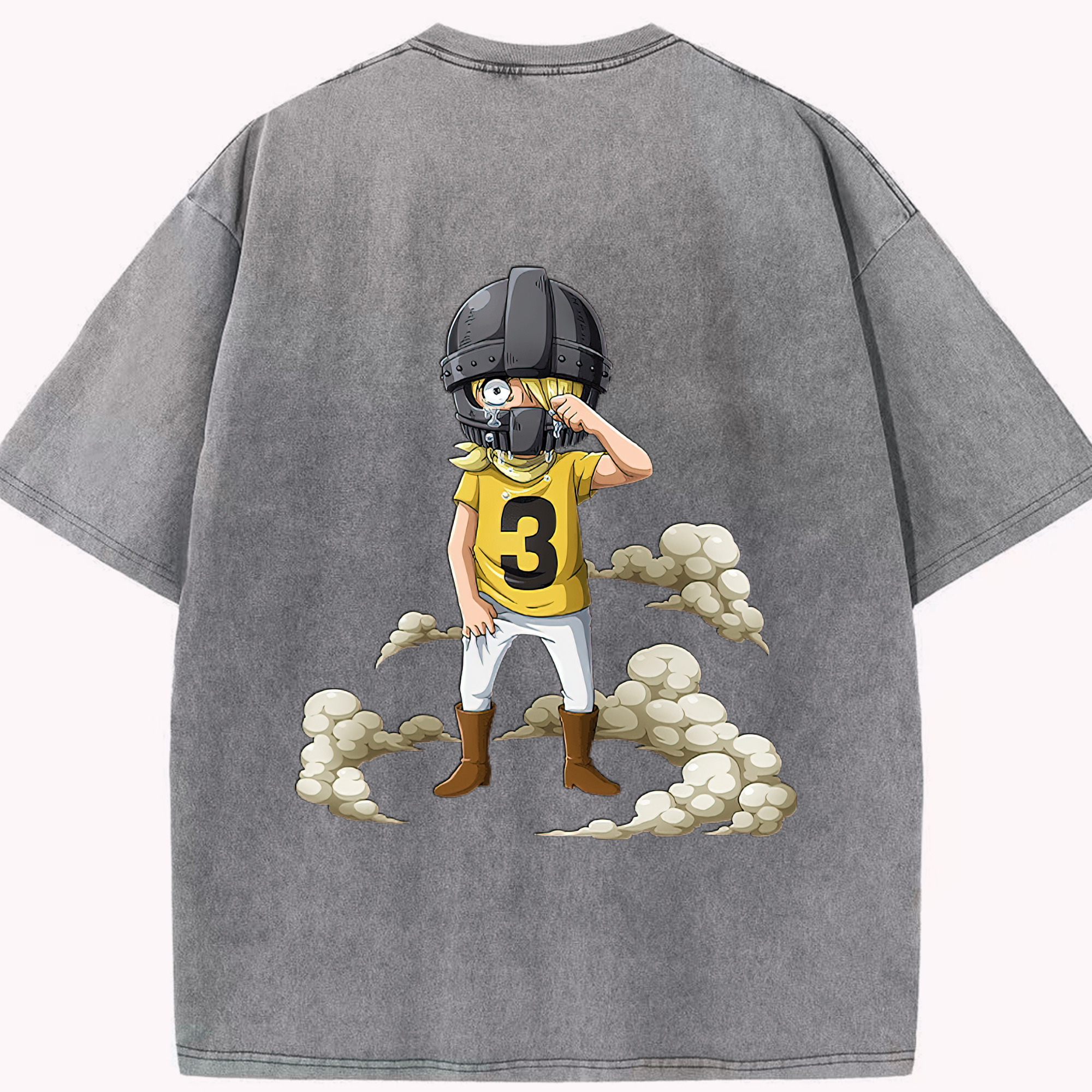 ワンピース サンジ ONE PIECE Sanji 綿100% ヴィンテージ風 半袖Tシャツ（背面プリント）