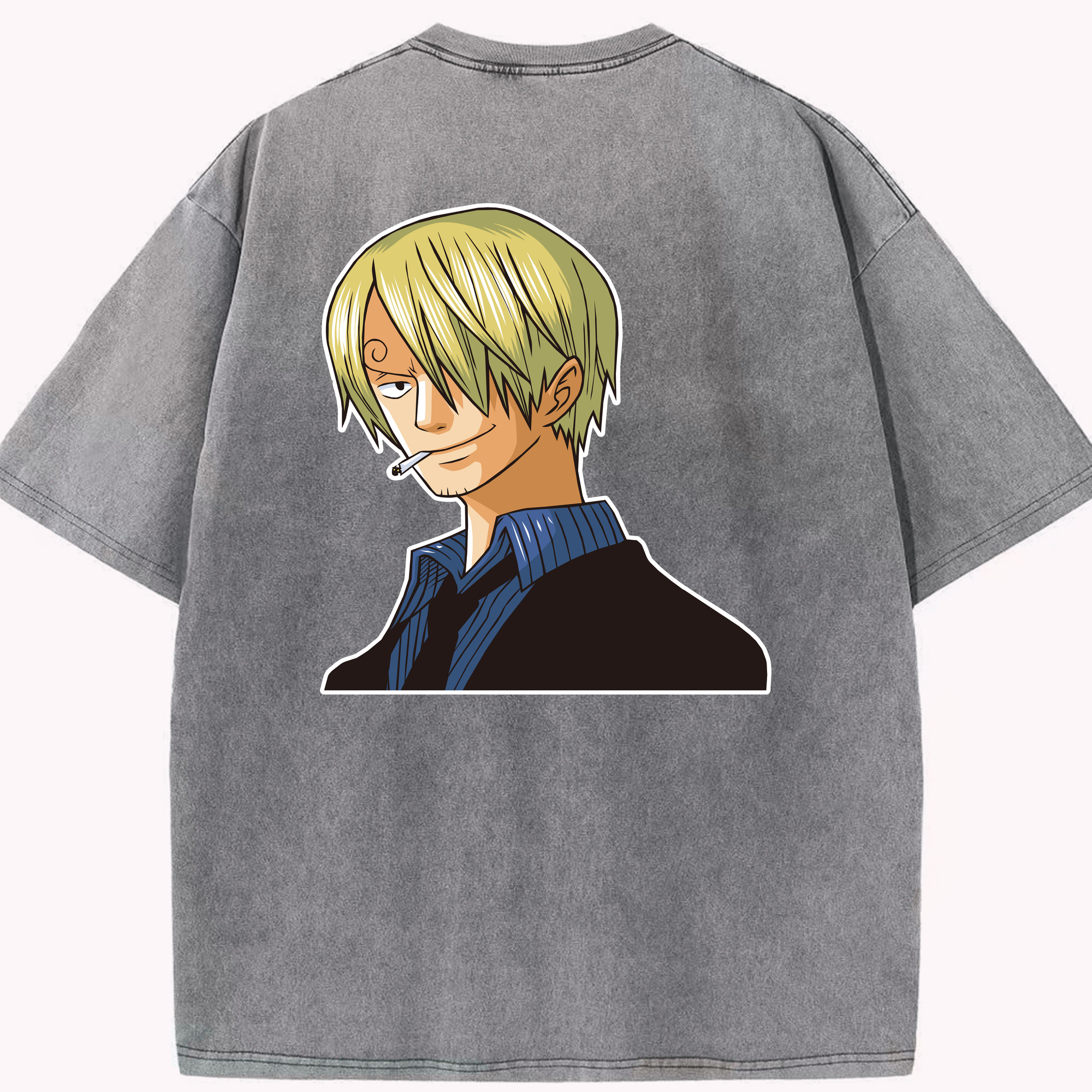 ワンピース サンジ ONE PIECE Sanji 綿100% ヴィンテージ風 半袖Tシャツ（背面プリント）