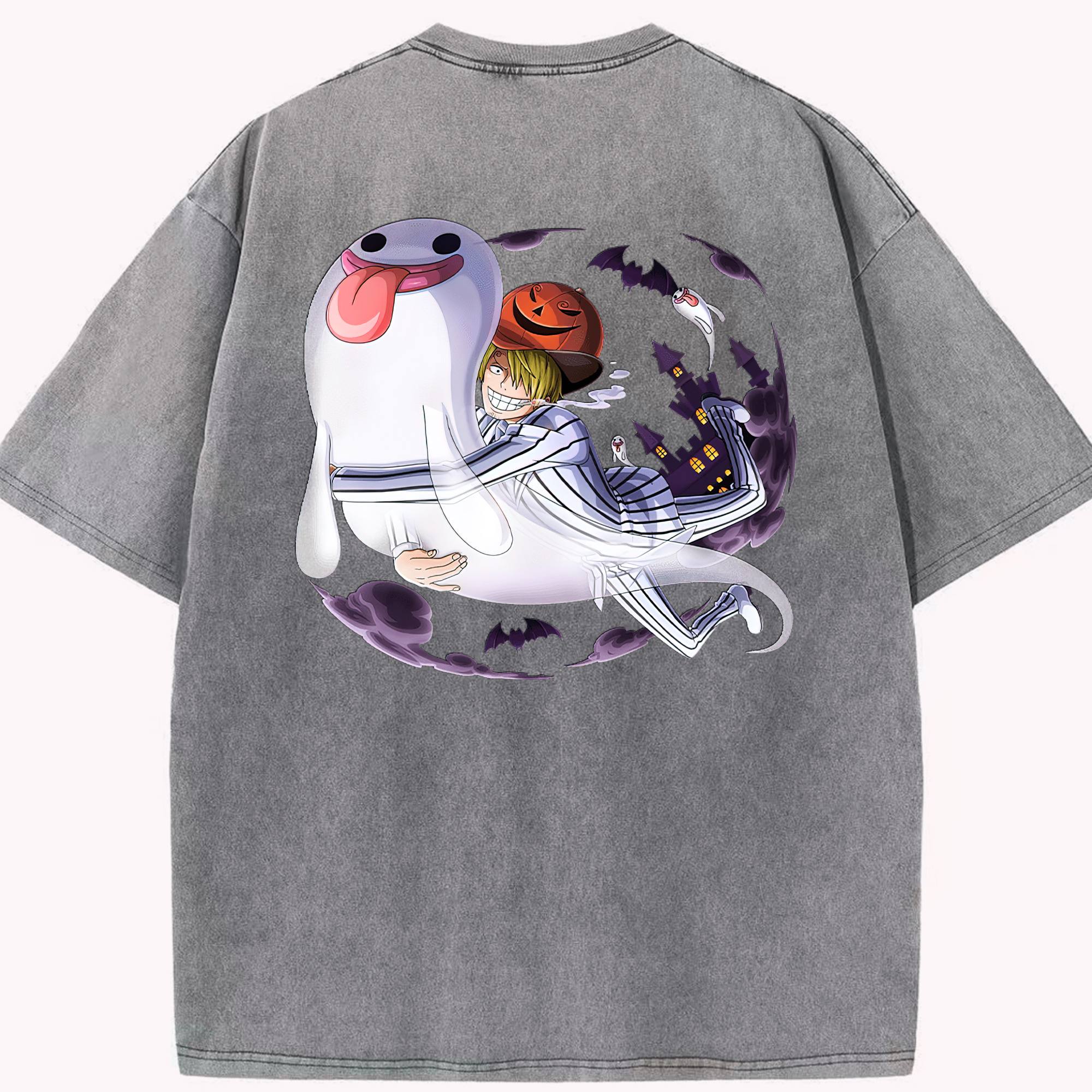 ワンピース サンジ ONE PIECE Sanji 綿100% ヴィンテージ風 半袖Tシャツ（背面プリント）