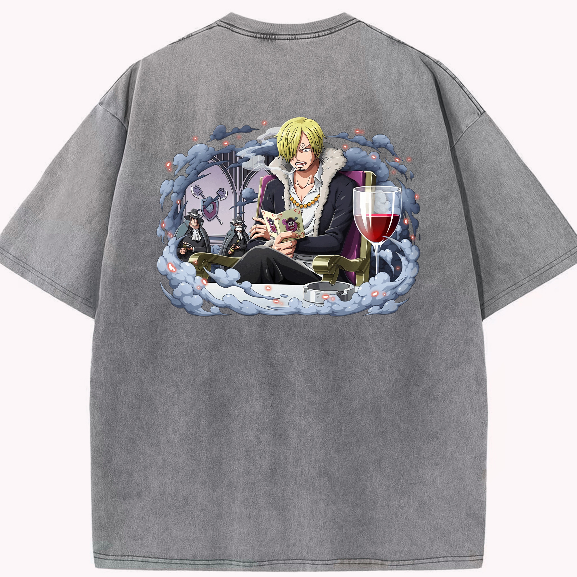ワンピース サンジ ONE PIECE Sanji 綿100% ヴィンテージ風 半袖Tシャツ（背面プリント）