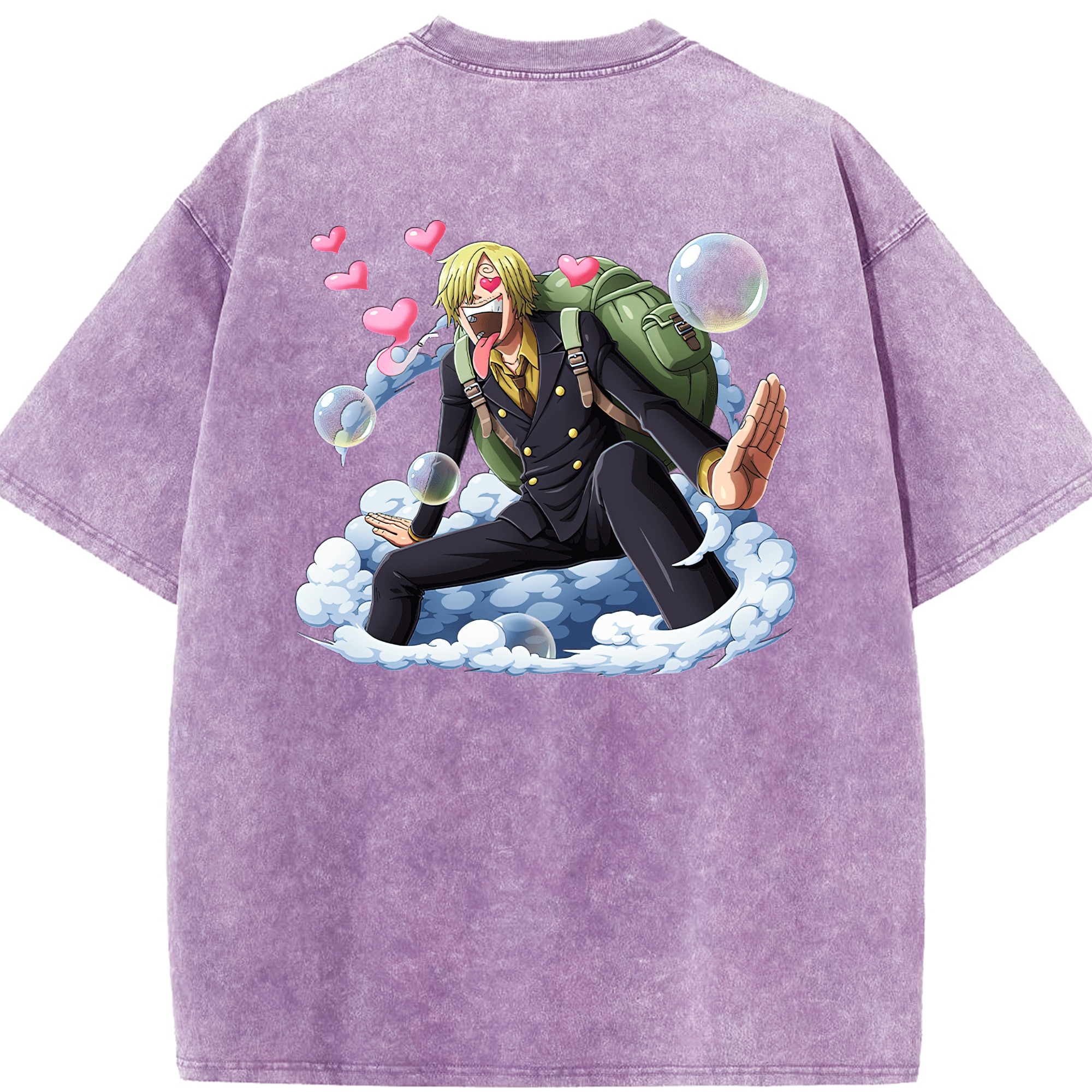 ワンピース サンジ ONE PIECE Sanji 綿100% ヴィンテージ風 半袖Tシャツ（背面プリント）