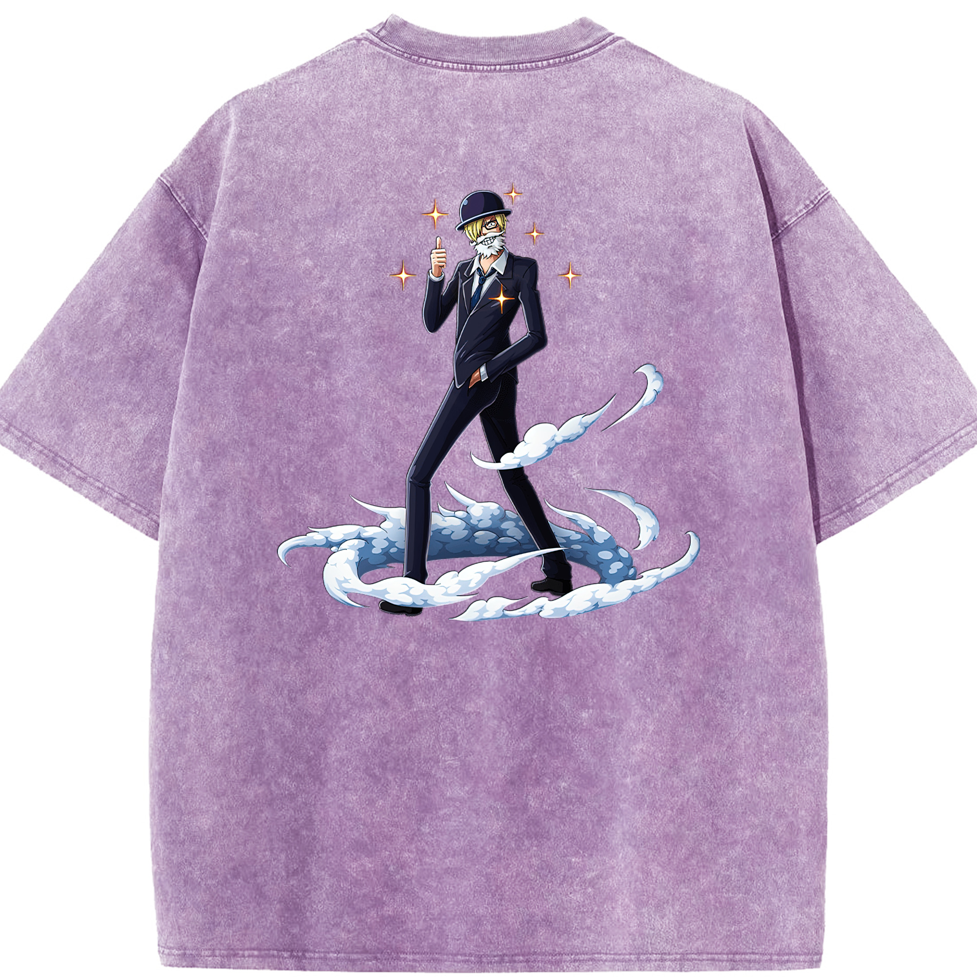 ワンピース サンジ ONE PIECE Sanji 綿100% ヴィンテージ風 半袖Tシャツ（背面プリント）