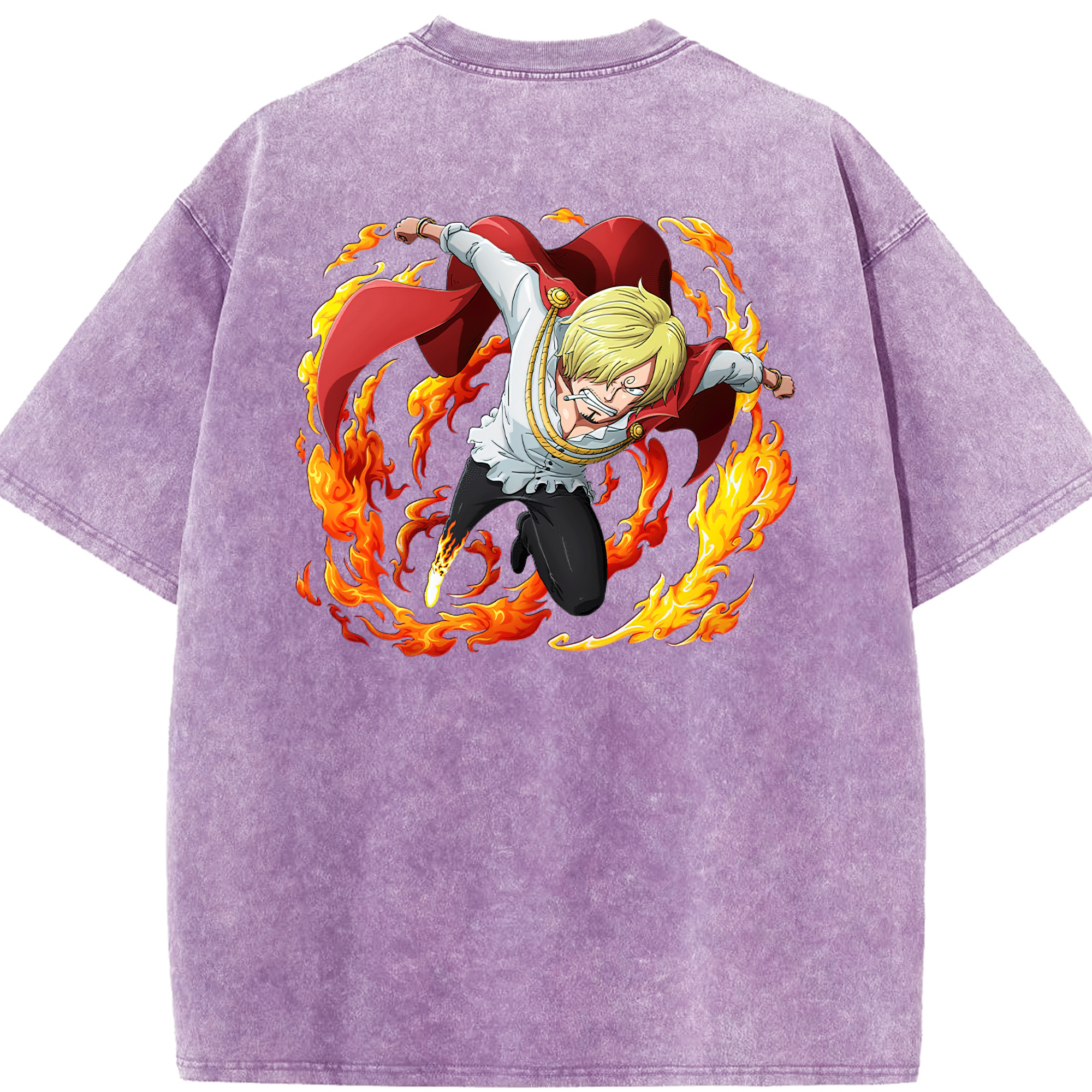 ワンピース サンジ ONE PIECE Sanji 綿100% ヴィンテージ風 半袖Tシャツ（背面プリント）