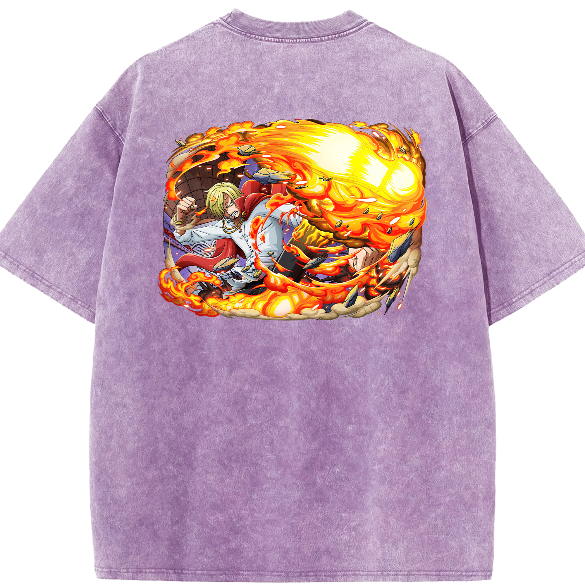ワンピース サンジ ONE PIECE Sanji 綿100% ヴィンテージ風 半袖Tシャツ（背面プリント）