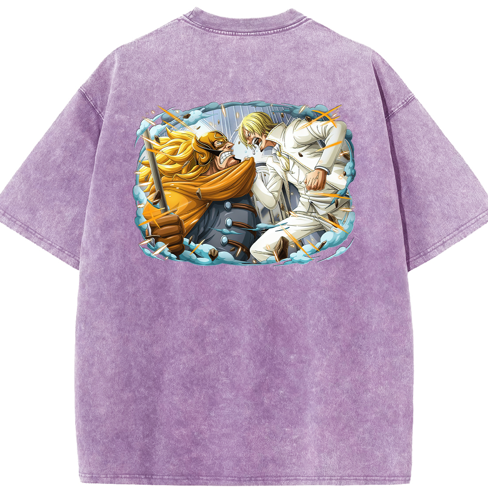 ワンピース サンジ ONE PIECE Sanji 綿100% ヴィンテージ風 半袖Tシャツ（背面プリント）