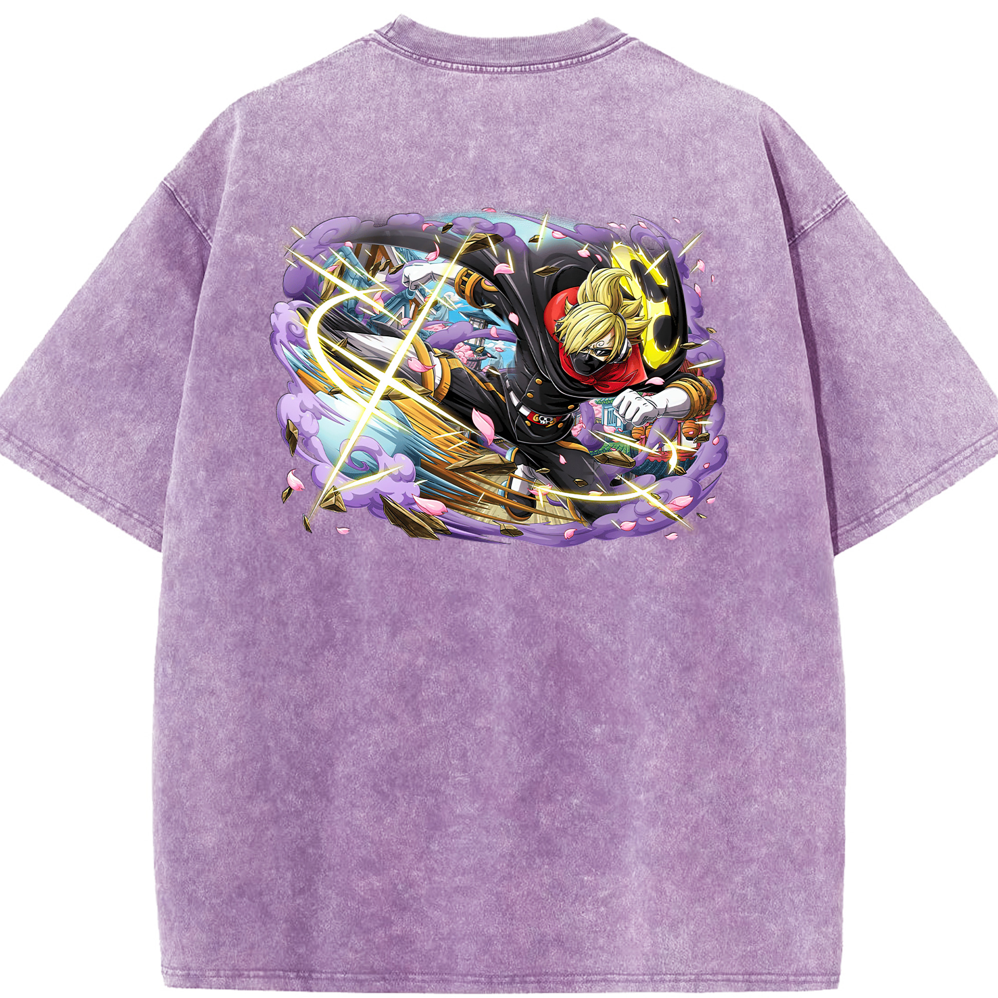 ワンピース サンジ ONE PIECE Sanji 綿100% ヴィンテージ風 半袖Tシャツ（背面プリント）