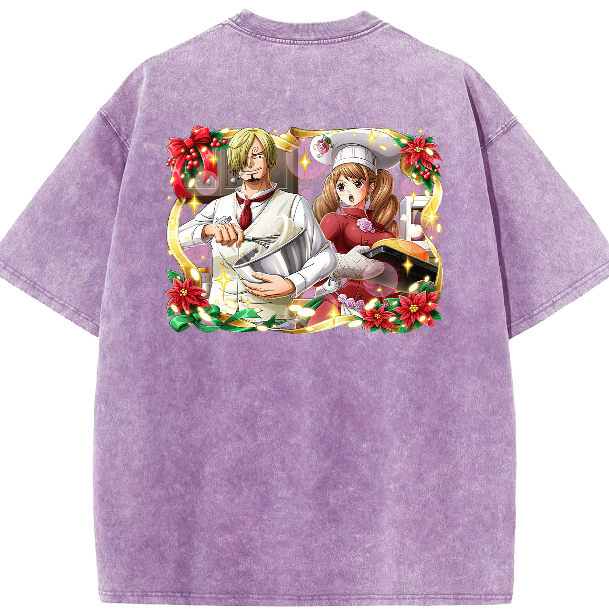 ワンピース サンジ ONE PIECE Sanji 綿100% ヴィンテージ風 半袖Tシャツ（背面プリント）