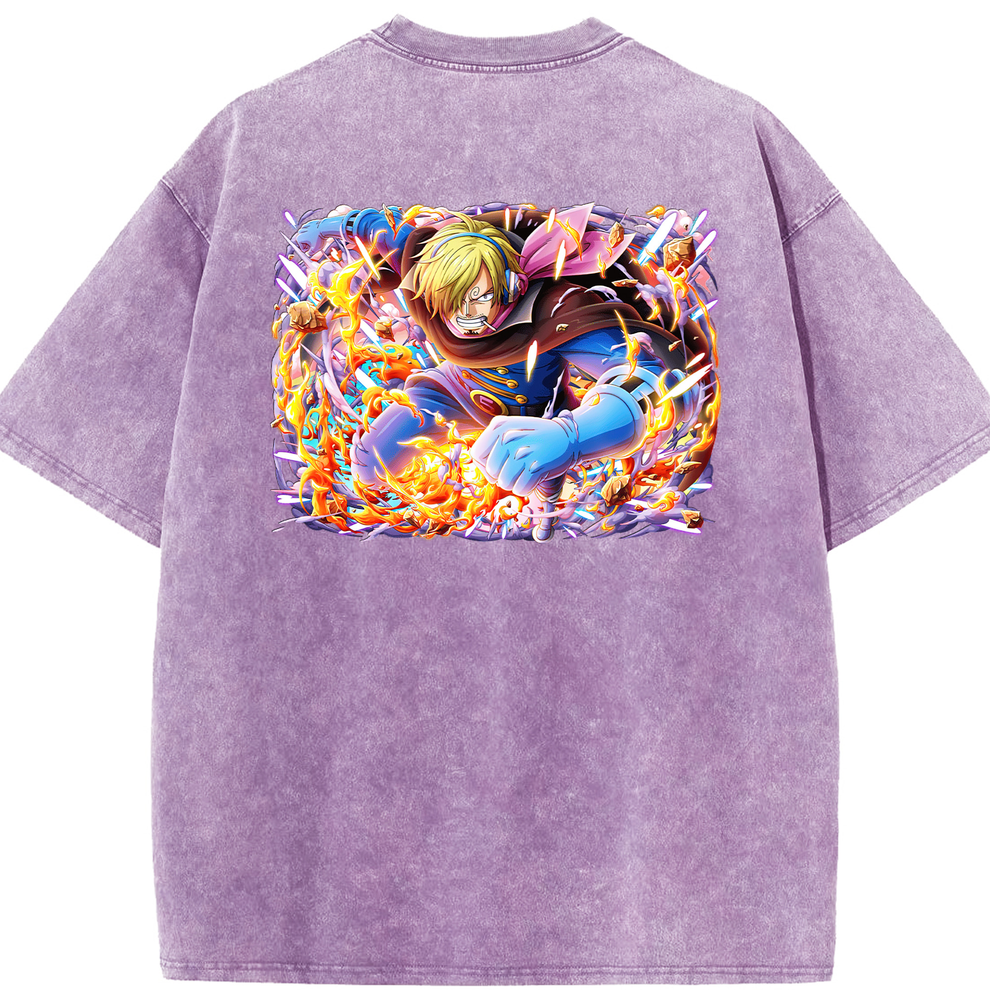 ワンピース サンジ ONE PIECE Sanji 綿100% ヴィンテージ風 半袖Tシャツ（背面プリント）