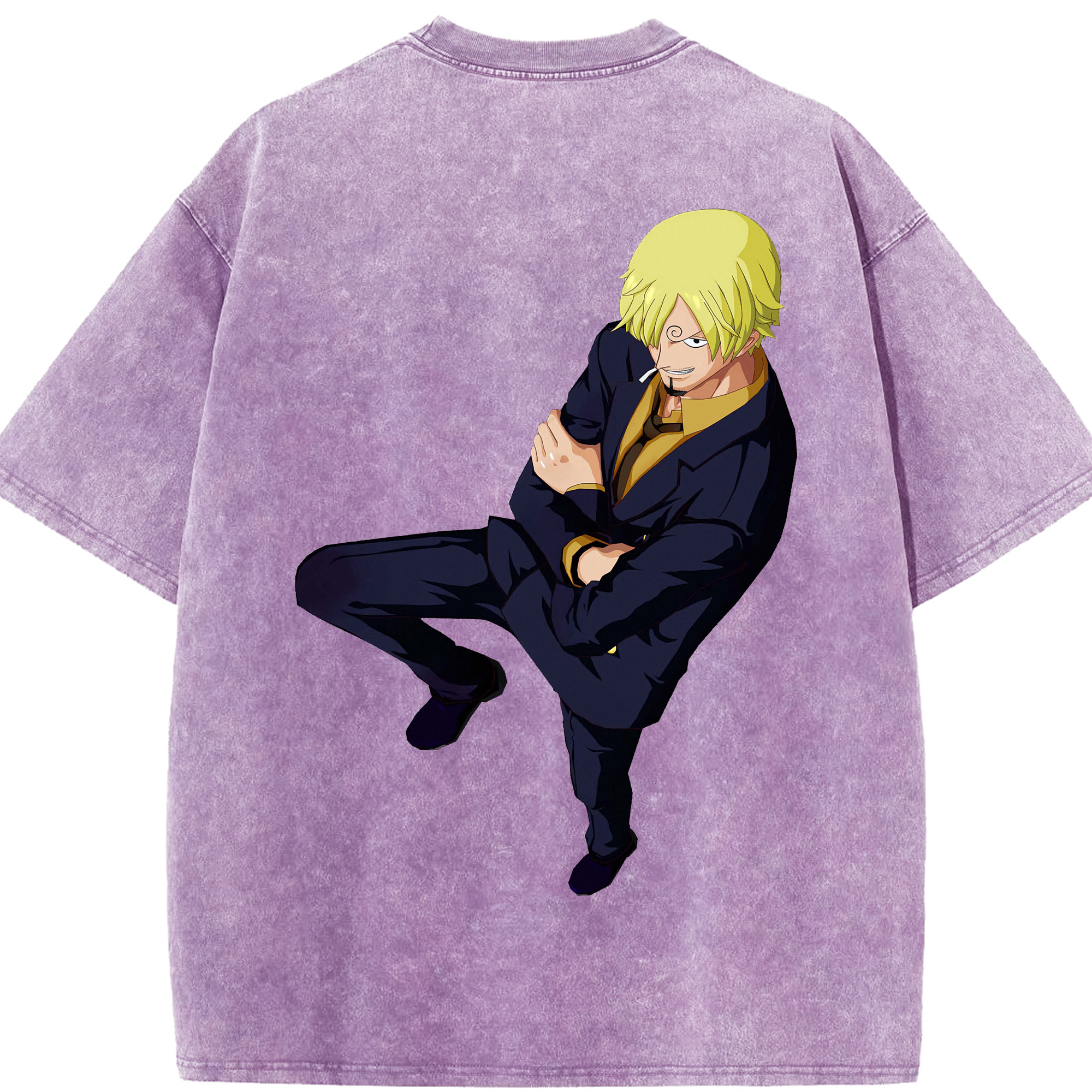 ワンピース サンジ ONE PIECE Sanji 綿100% ヴィンテージ風 半袖Tシャツ（背面プリント）