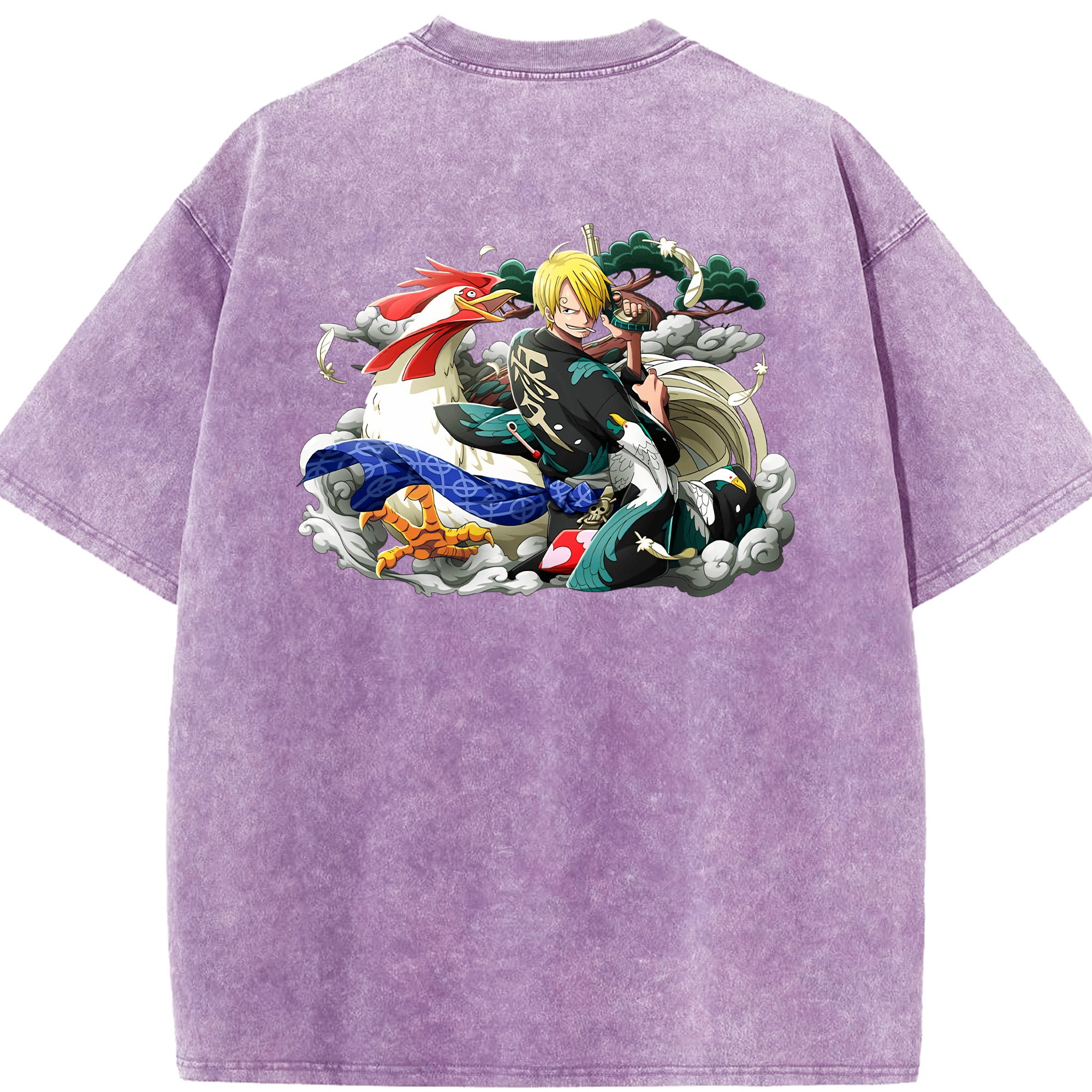 ワンピース サンジ ONE PIECE Sanji 綿100% ヴィンテージ風 半袖Tシャツ（背面プリント）