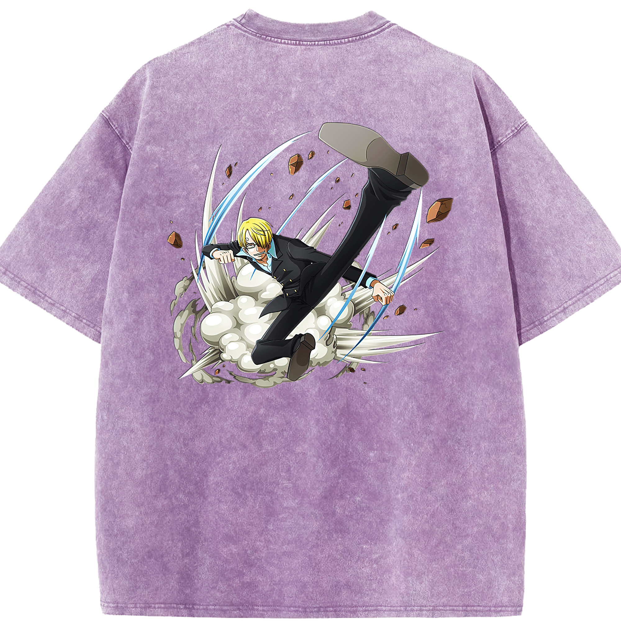 ワンピース サンジ ONE PIECE Sanji 綿100% ヴィンテージ風 半袖Tシャツ（背面プリント）