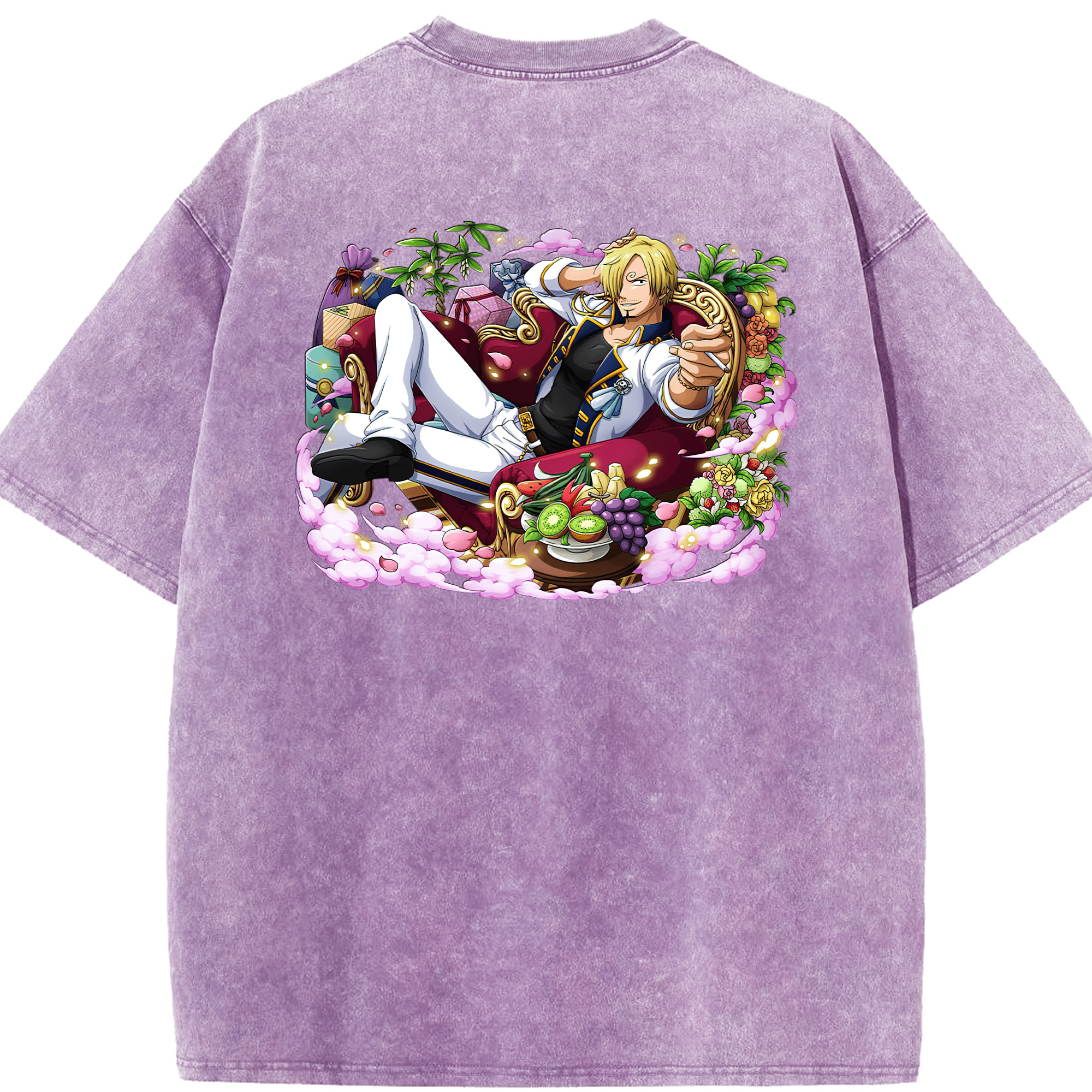 ワンピース サンジ ONE PIECE Sanji 綿100% ヴィンテージ風 半袖Tシャツ（背面プリント）