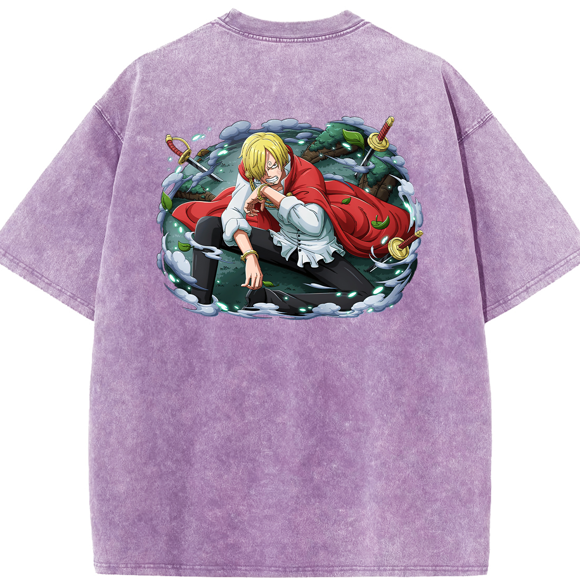 ワンピース サンジ ONE PIECE Sanji 綿100% ヴィンテージ風 半袖Tシャツ（背面プリント）