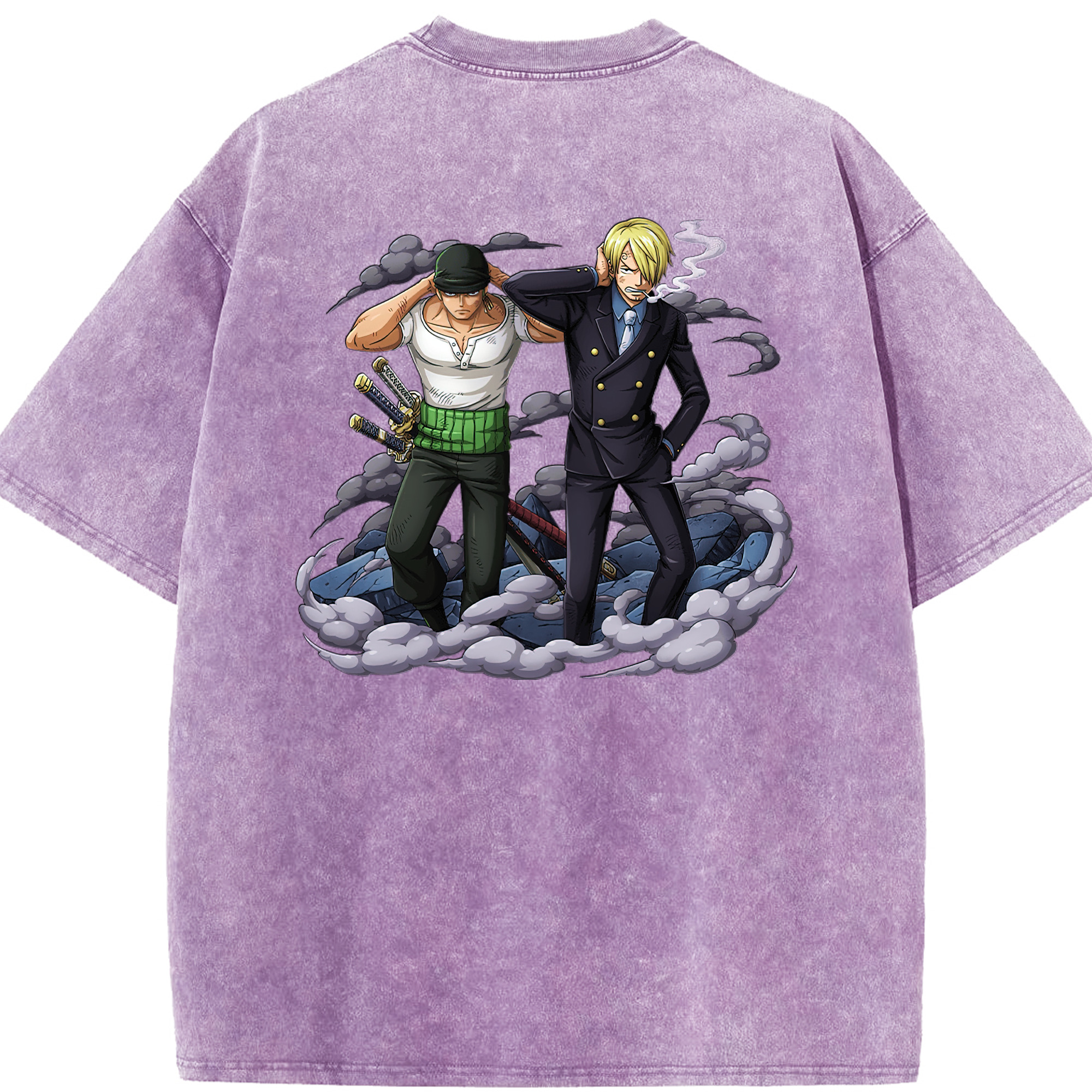 ワンピース サンジ ONE PIECE Sanji 綿100% ヴィンテージ風 半袖Tシャツ（背面プリント）