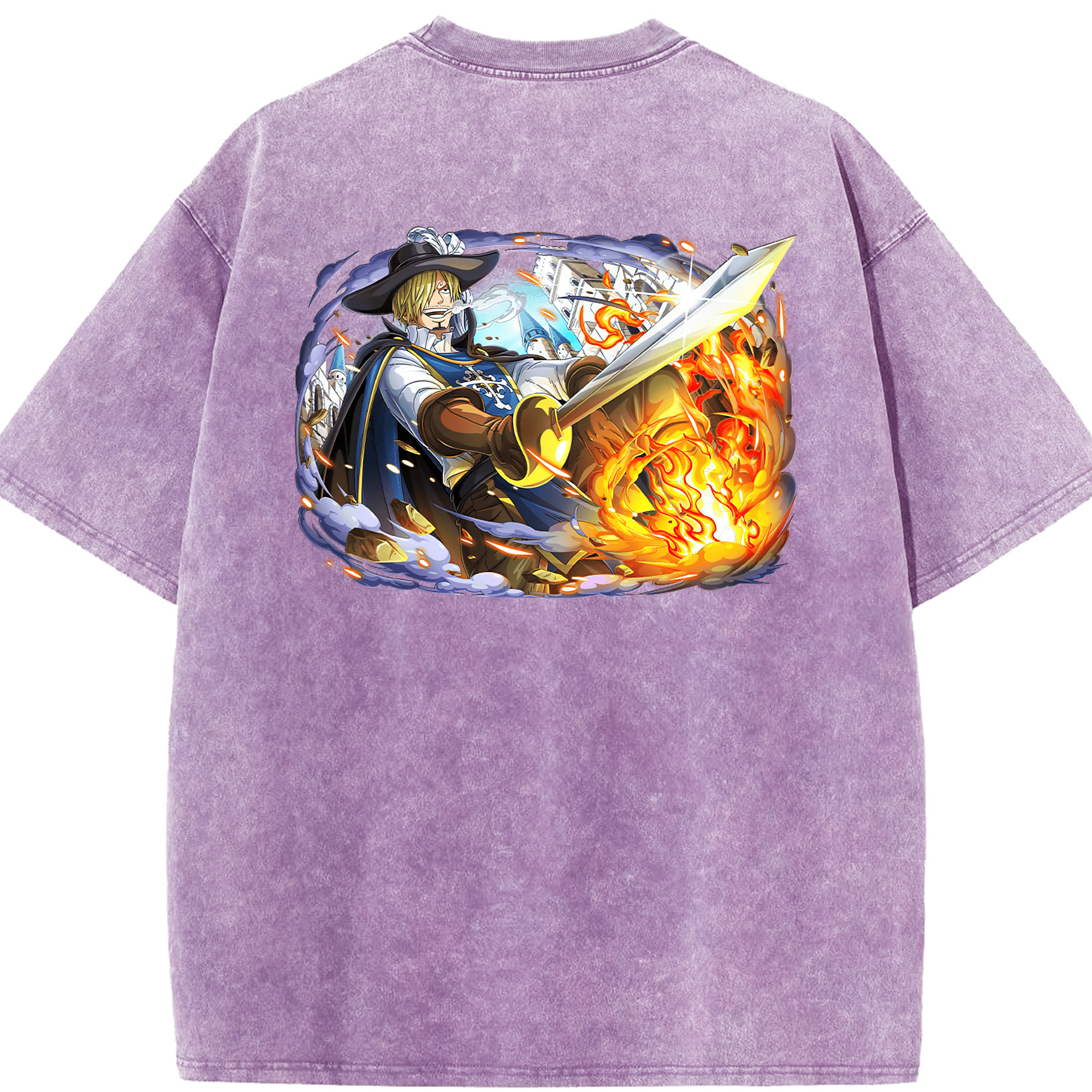 ワンピース サンジ ONE PIECE Sanji 綿100% ヴィンテージ風 半袖Tシャツ（背面プリント）