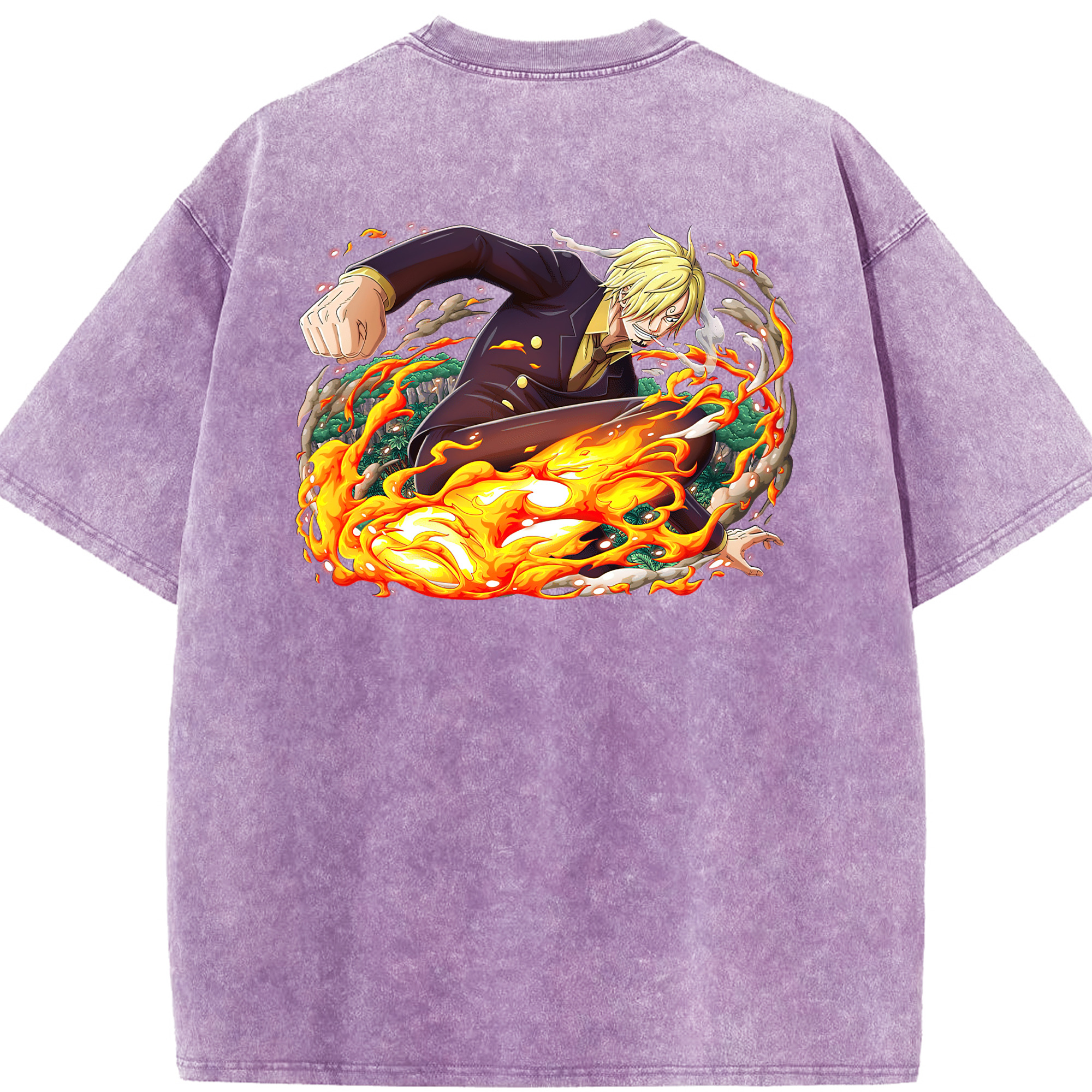 ワンピース サンジ ONE PIECE Sanji 綿100% ヴィンテージ風 半袖Tシャツ（背面プリント）