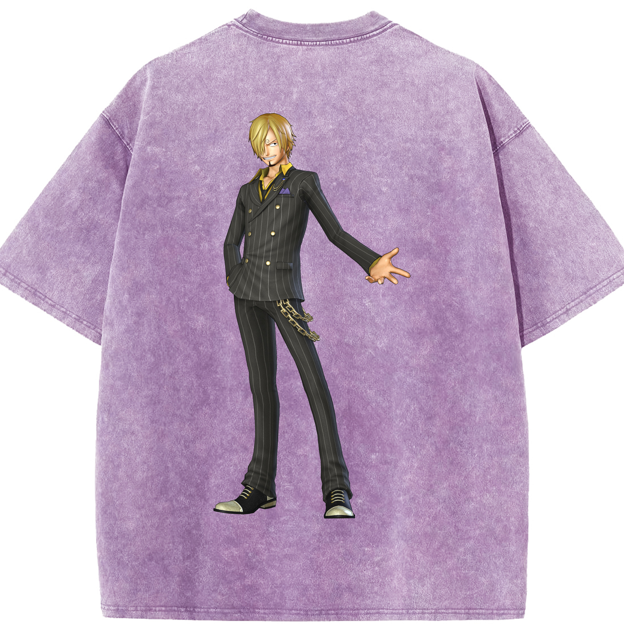 ワンピース サンジ ONE PIECE Sanji 綿100% ヴィンテージ風 半袖Tシャツ（背面プリント）