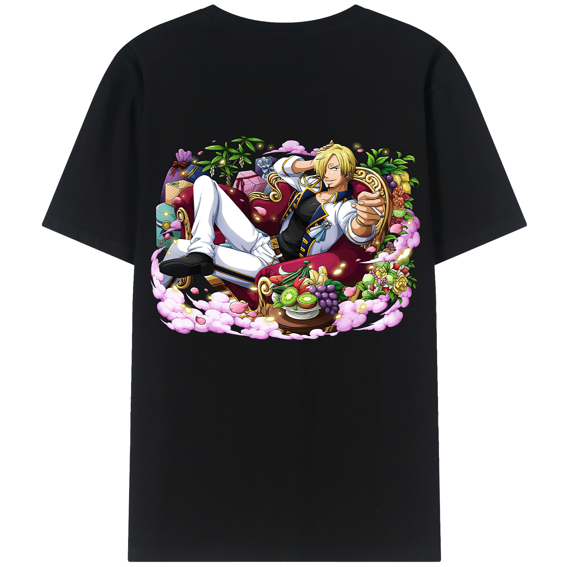 （画像用） ワンピース サンジ ONE PIECE Sanji 綿100％ メンズ半袖Tシャツ（バックプリント） 通気性