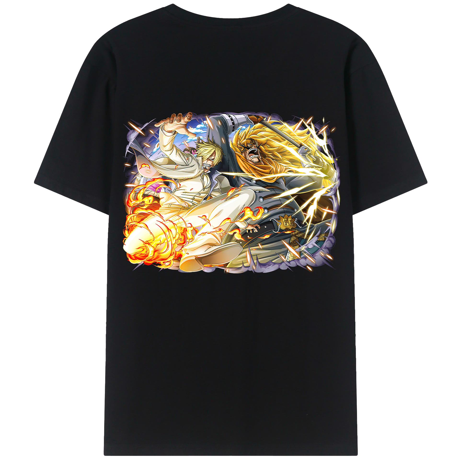 （画像用） ワンピース サンジ ONE PIECE Sanji 綿100％ メンズ半袖Tシャツ（バックプリント） 通気性